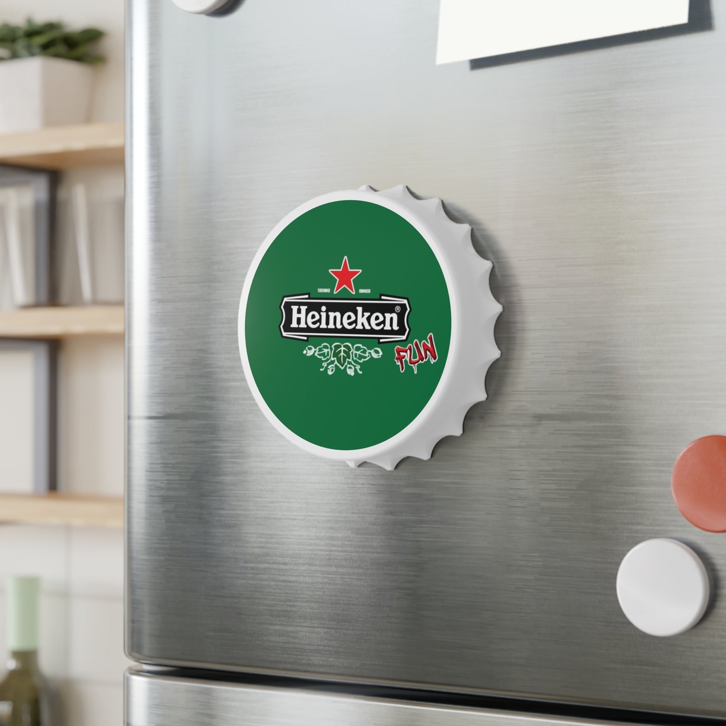 Heineken Fun Bottle Opener - Magnetic Cap Shaped Bar Tool