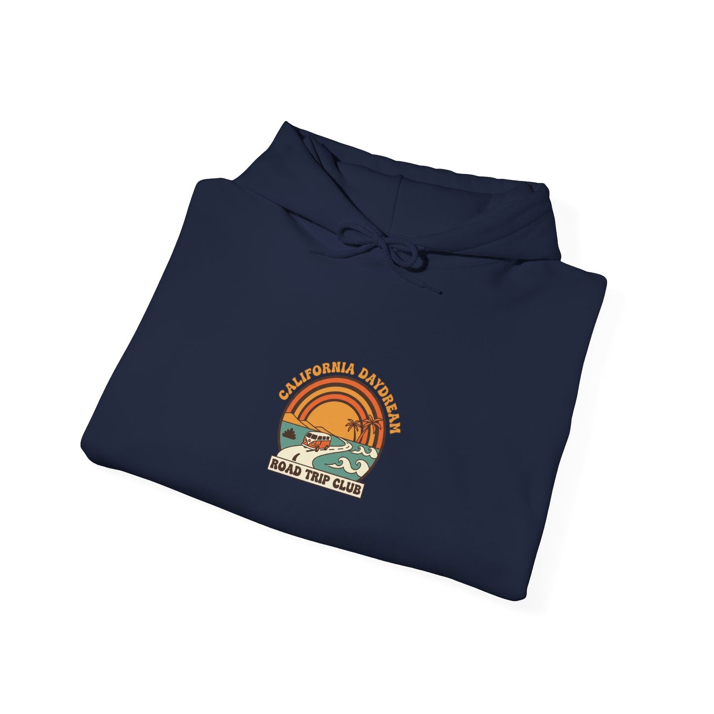 Retro 70s Sunset Surf Hoodie | Analog Sunshine, Vintage Palm Postcard