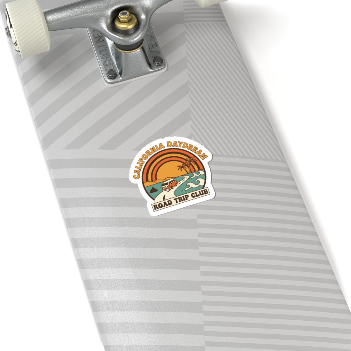 California Daydream Road Trip Sticker | 70s Sunset, Retro Palm Postcard