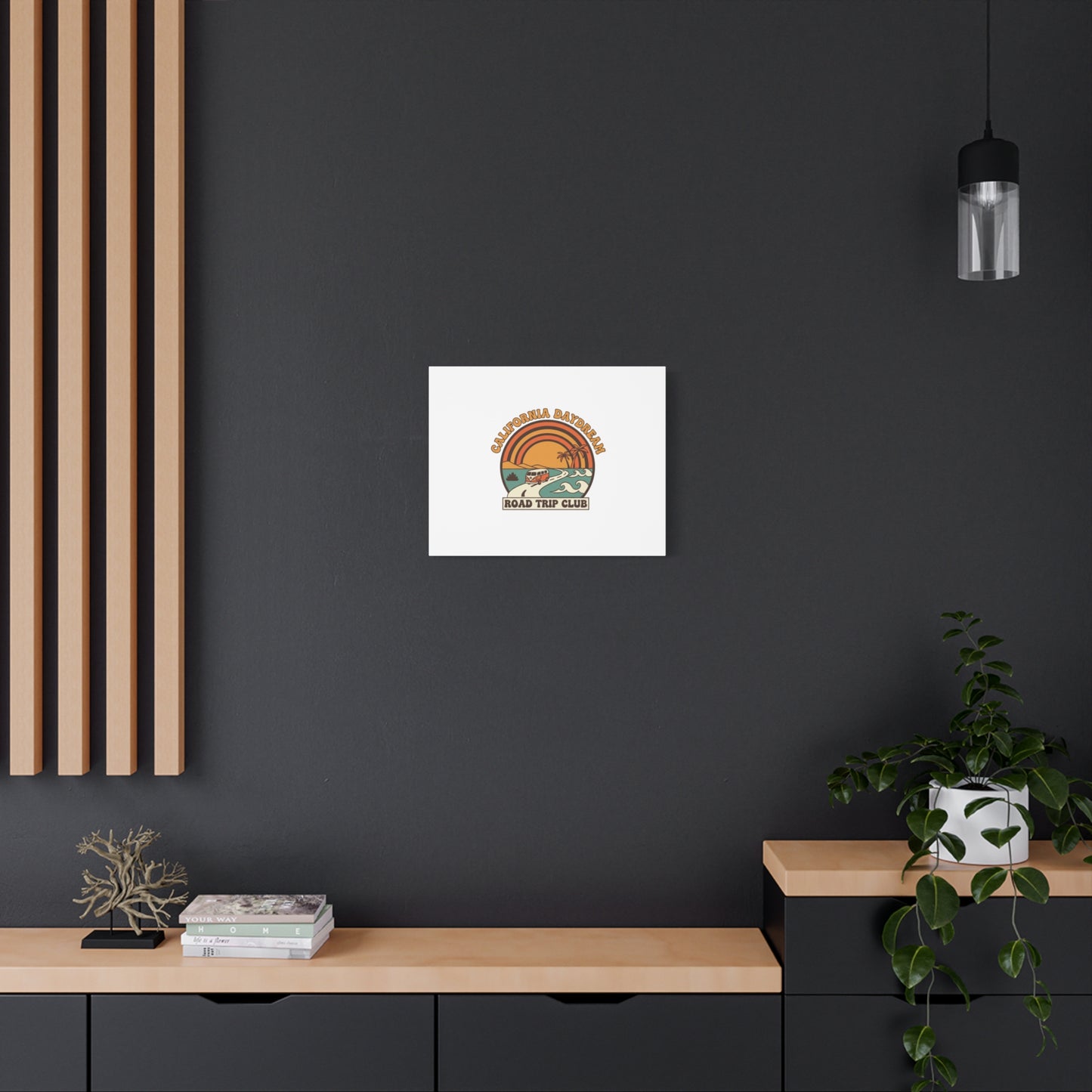 California Daydream Road Trip Club Canvas | 70s Sunset Retro Palm Poster