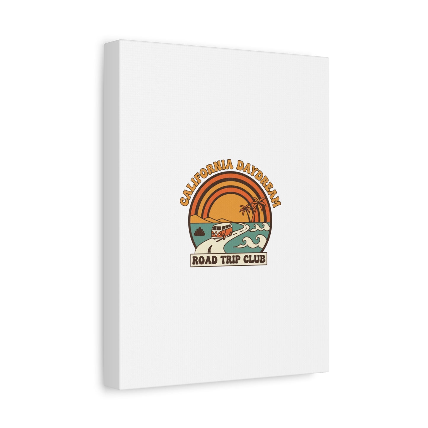 California Daydream Road Trip Club Canvas | 70s Sunset Retro Palm Poster