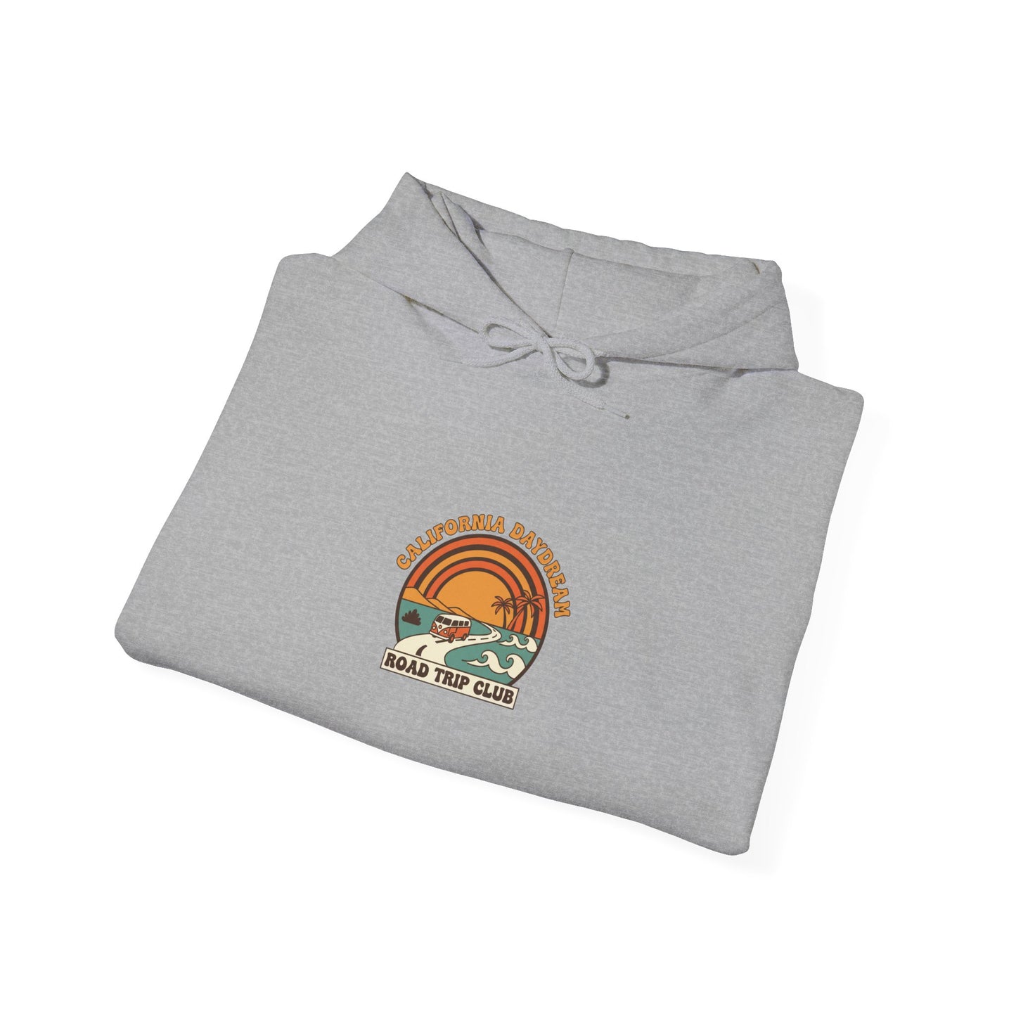 Retro 70s Sunset Surf Hoodie | Analog Sunshine, Vintage Palm Postcard