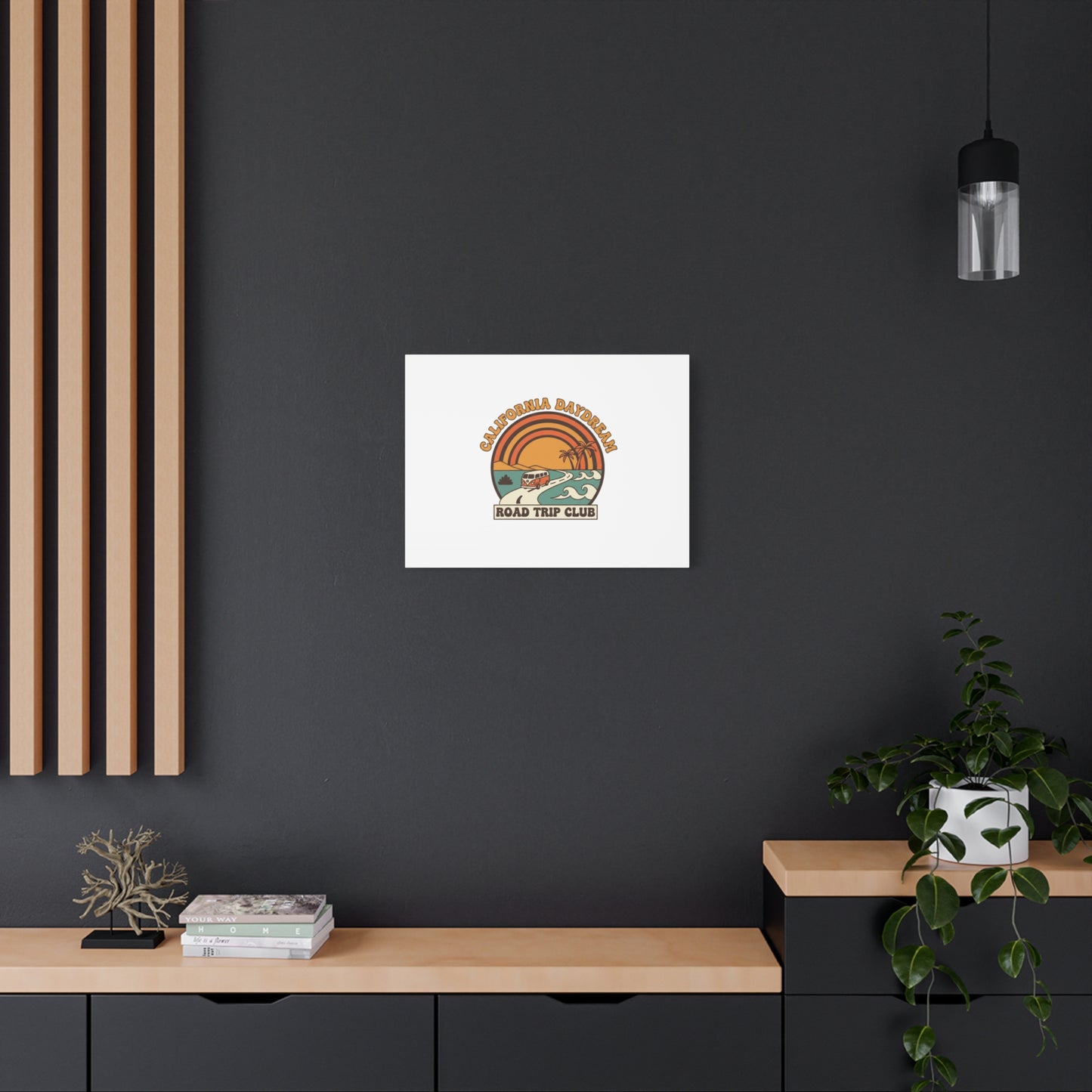 California Daydream Road Trip Club Canvas | 70s Sunset Retro Palm Poster