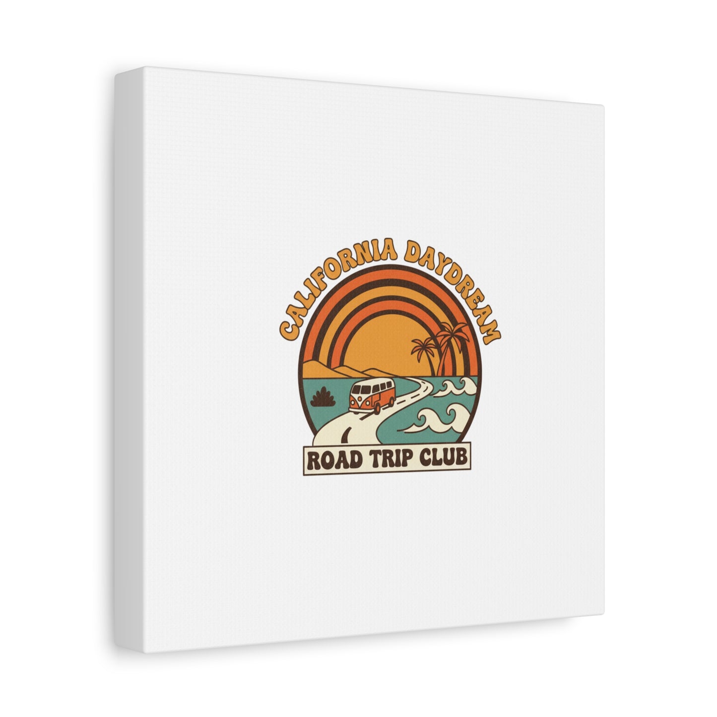 California Daydream Road Trip Club Canvas | 70s Sunset Retro Palm Poster