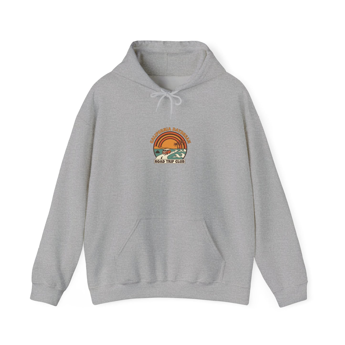 Retro 70s Sunset Surf Hoodie | Analog Sunshine, Vintage Palm Postcard