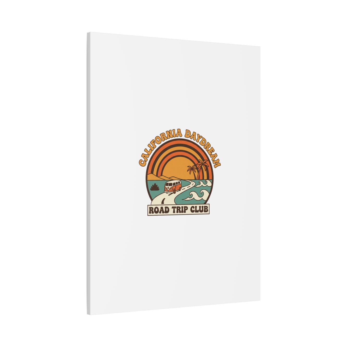 California Daydream Road Trip Club Canvas | 70s Sunset Retro Palm Poster