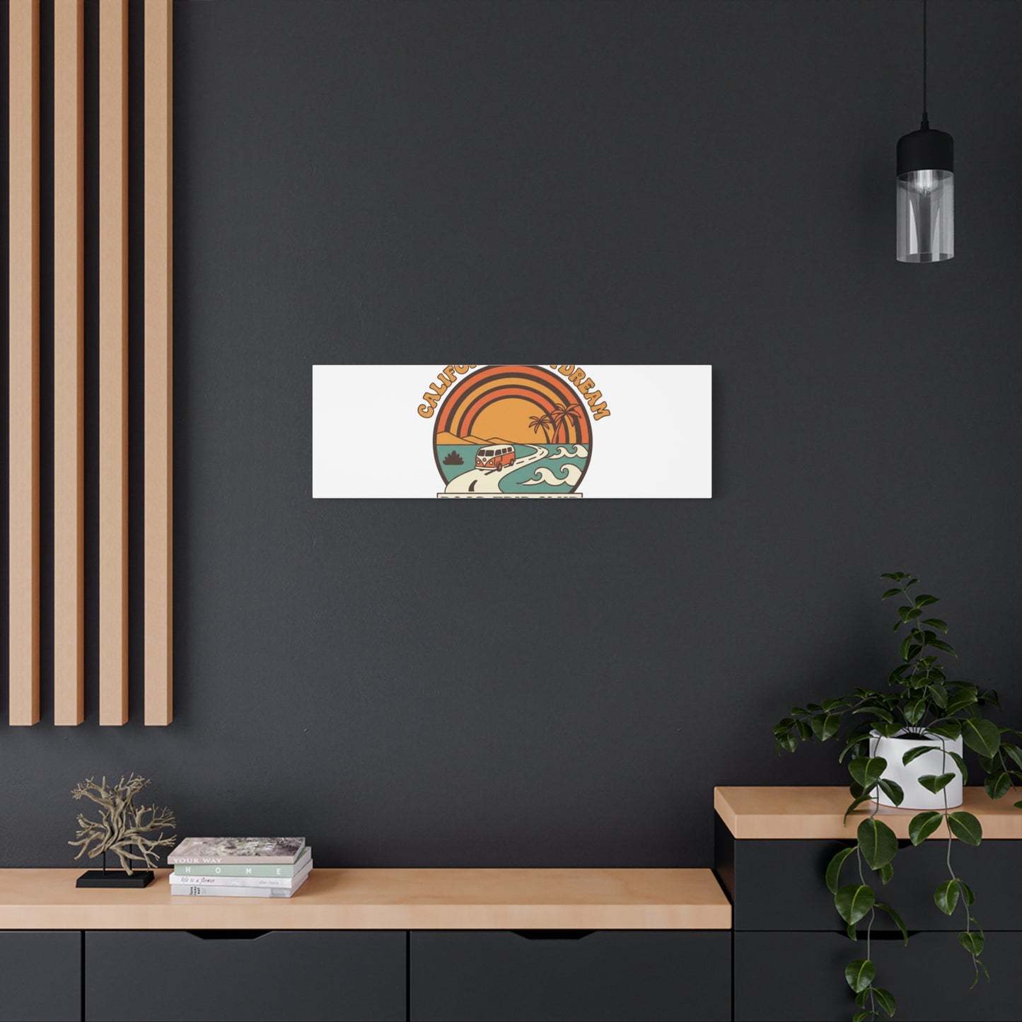 California Daydream Road Trip Club Canvas | 70s Sunset Retro Palm Poster