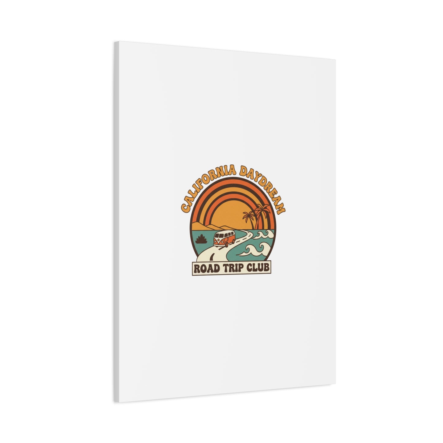 California Daydream Road Trip Club Canvas | 70s Sunset Retro Palm Poster