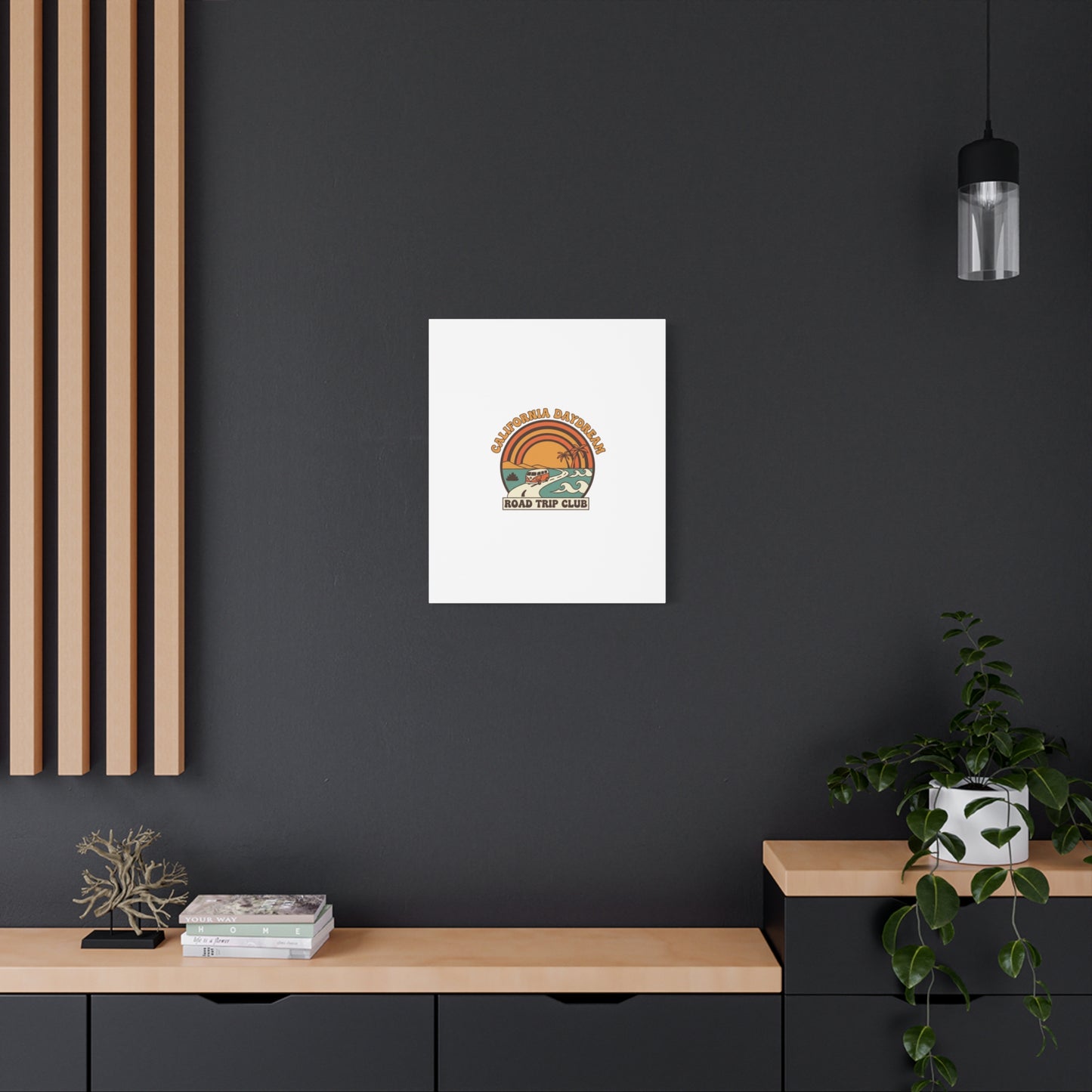 California Daydream Road Trip Club Canvas | 70s Sunset Retro Palm Poster