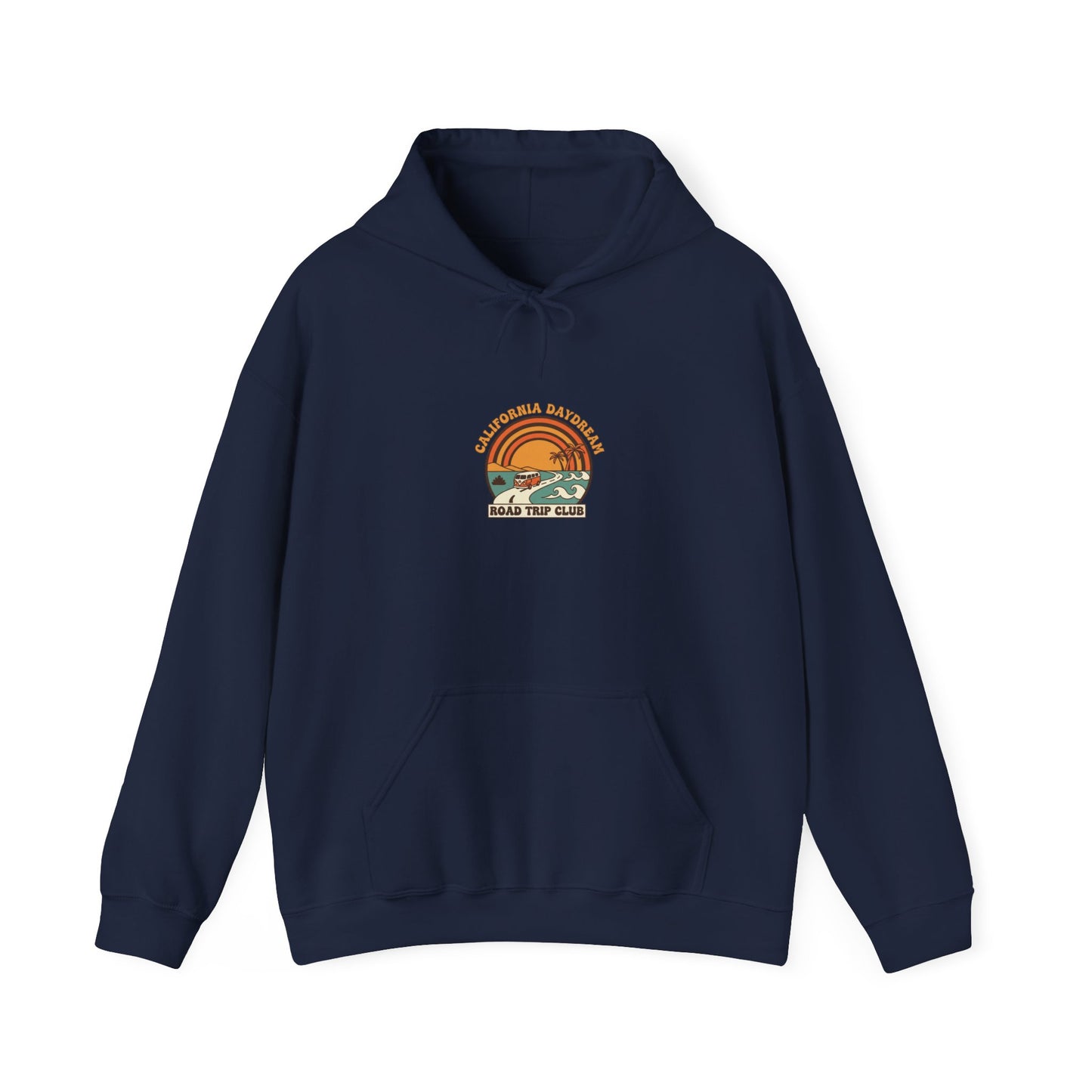 Retro 70s Sunset Surf Hoodie | Analog Sunshine, Vintage Palm Postcard