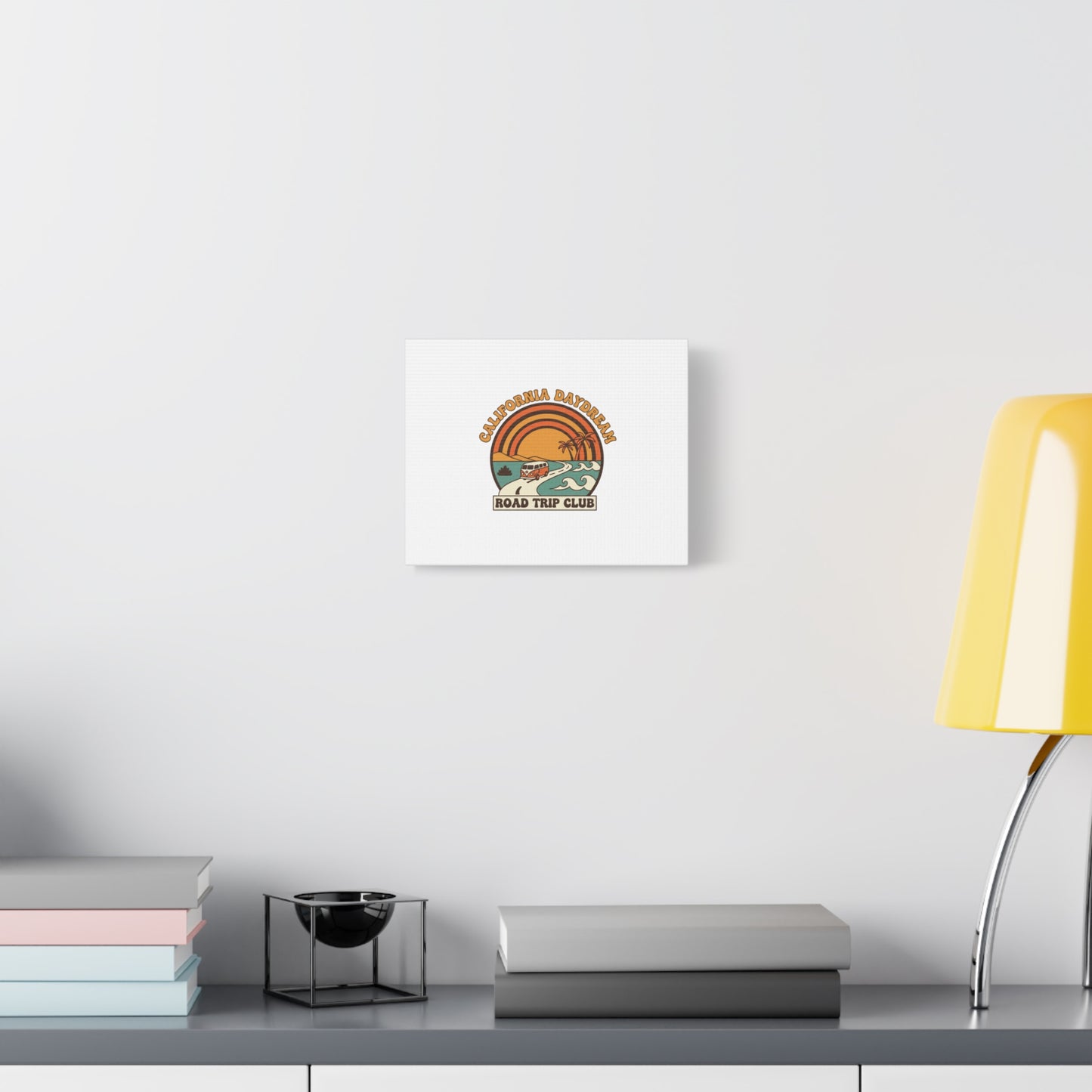 California Daydream Road Trip Club Canvas | 70s Sunset Retro Palm Poster