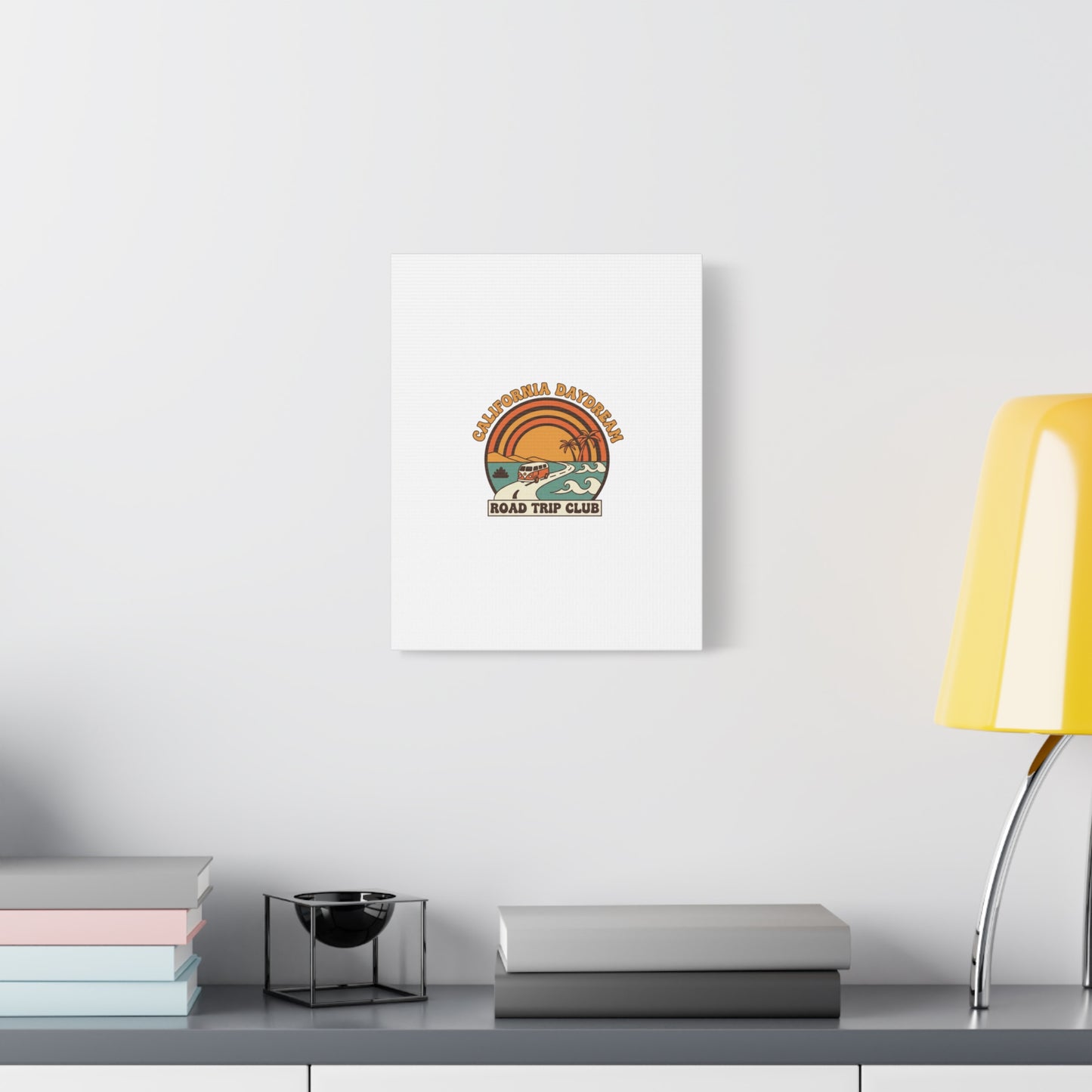 California Daydream Road Trip Club Canvas | 70s Sunset Retro Palm Poster