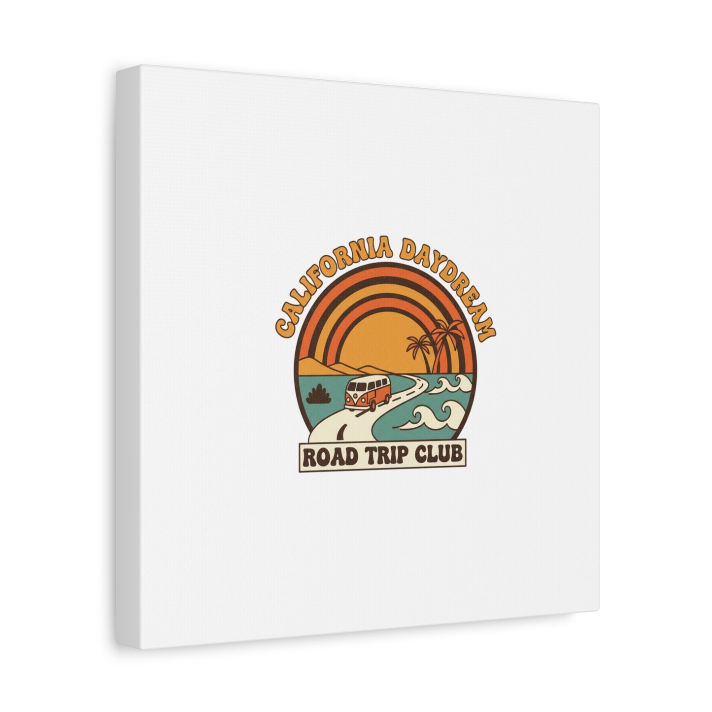 California Daydream Road Trip Club Canvas | 70s Sunset Retro Palm Poster