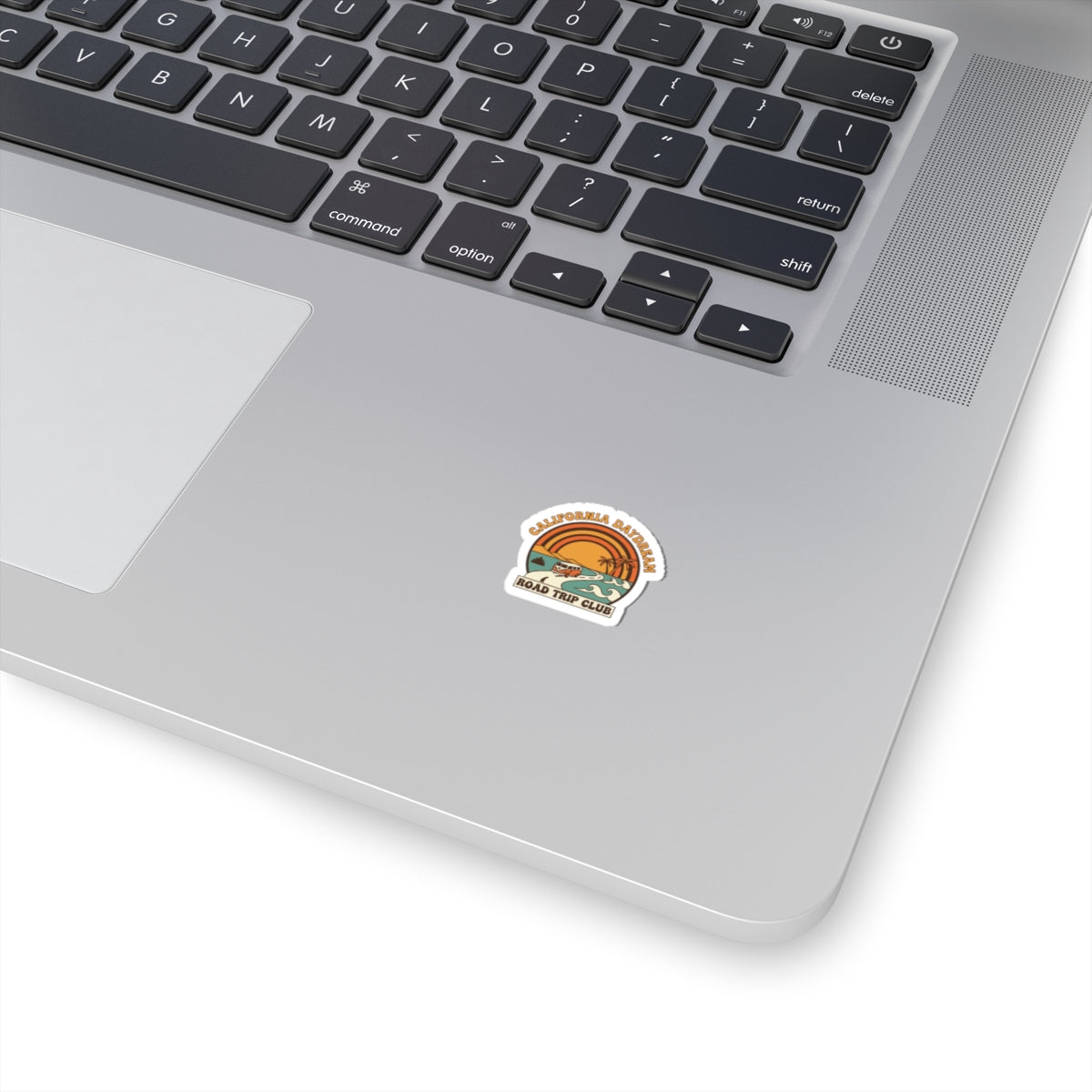 California Daydream Road Trip Sticker | 70s Sunset, Retro Palm Postcard