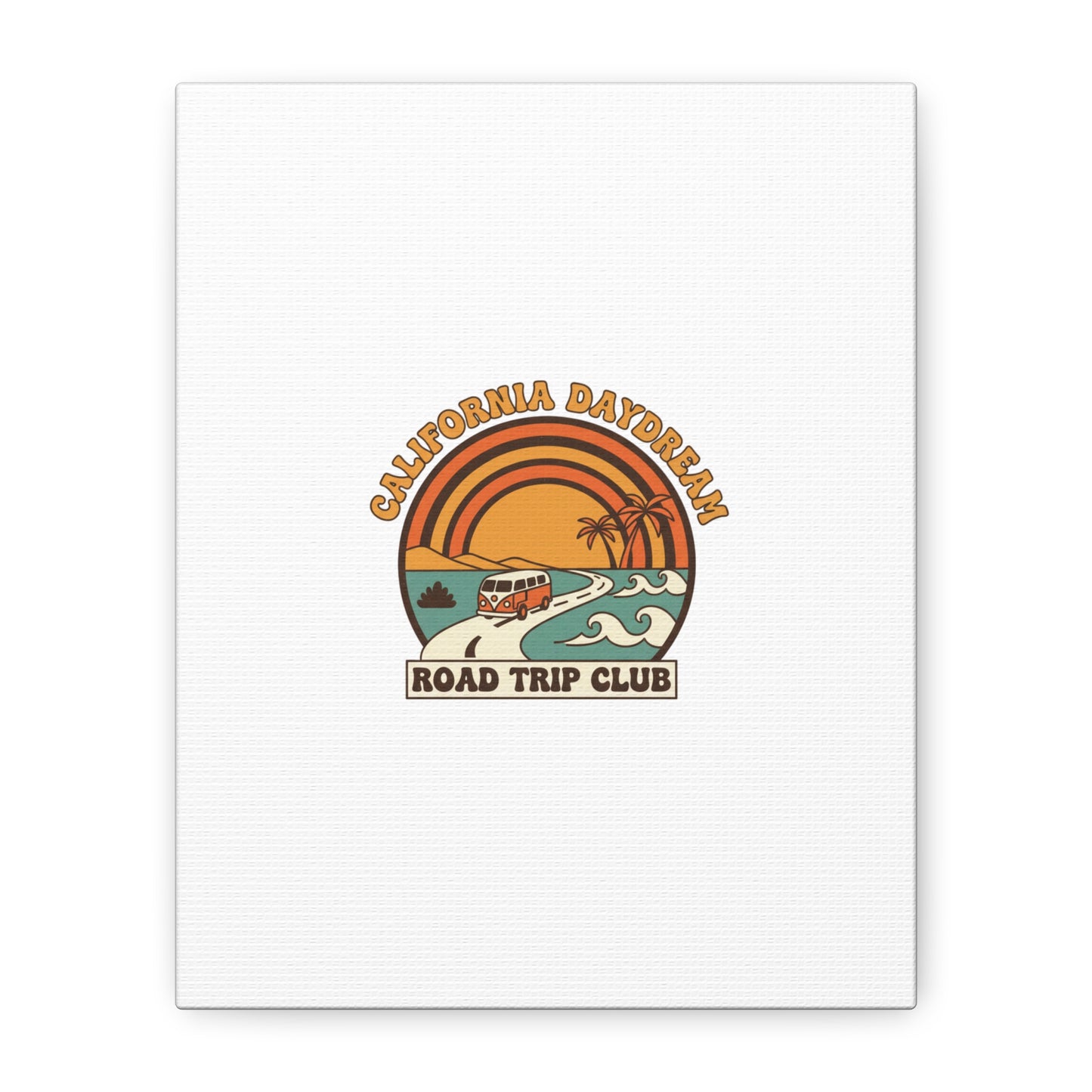 California Daydream Road Trip Club Canvas | 70s Sunset Retro Palm Poster