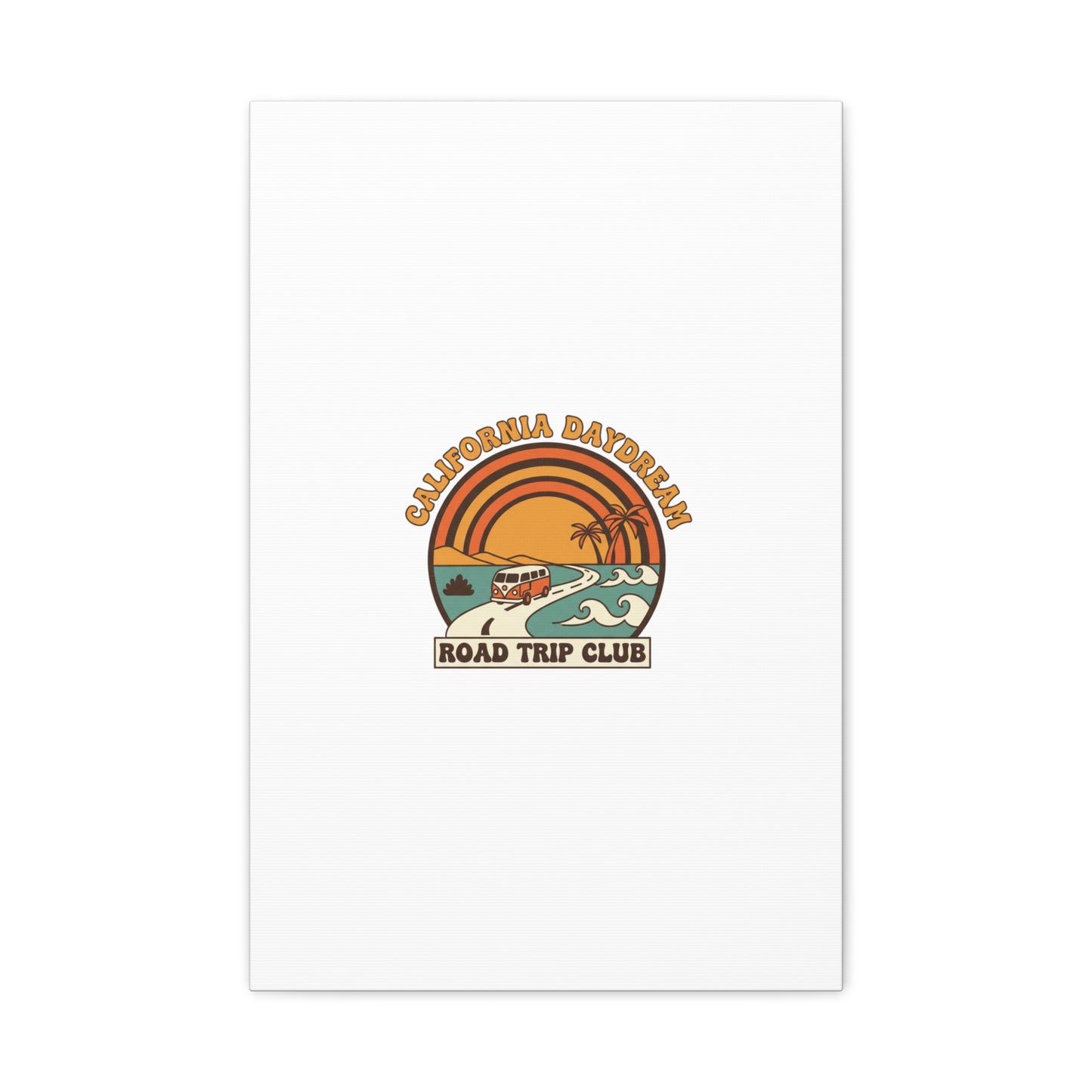 California Daydream Road Trip Club Canvas | 70s Sunset Retro Palm Poster
