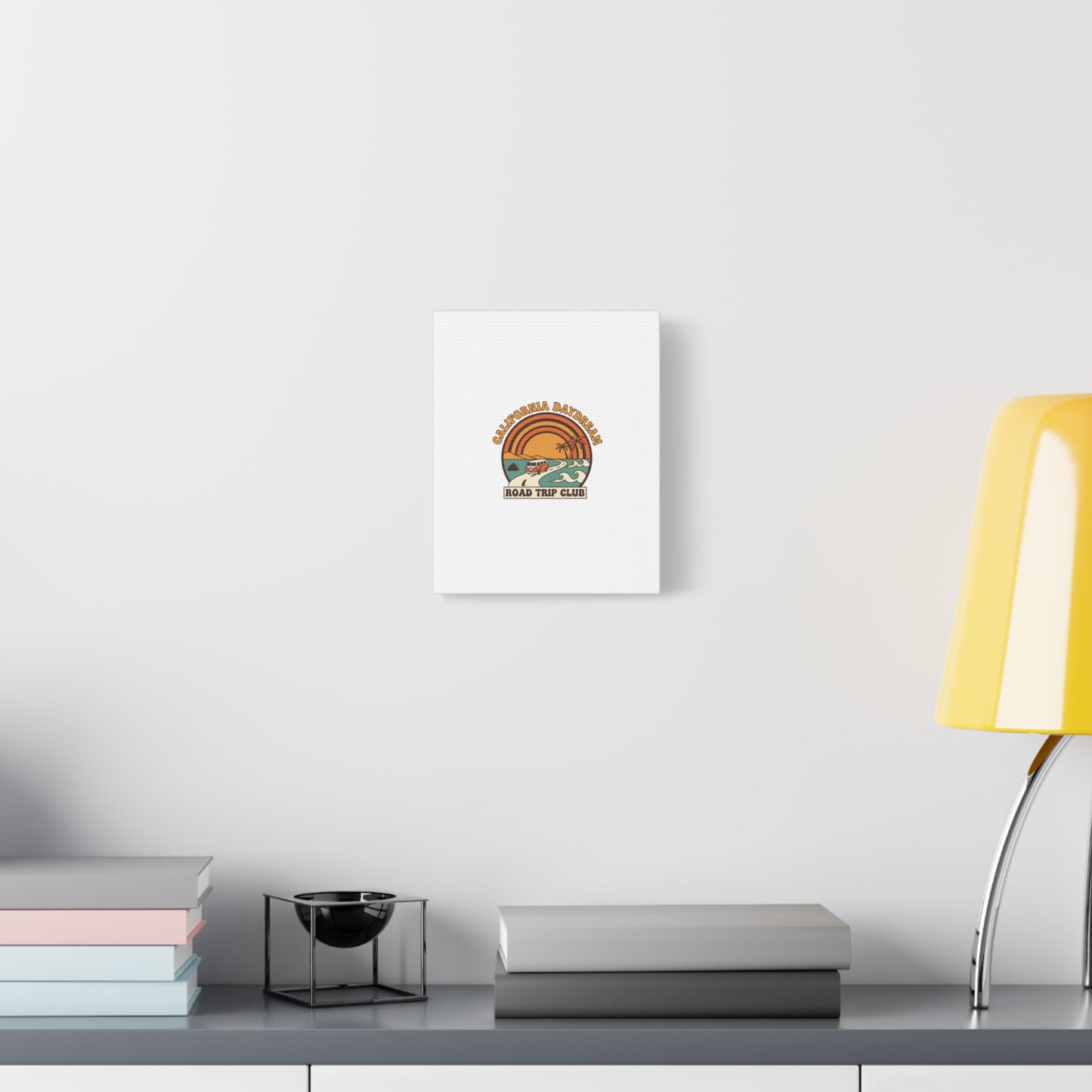 California Daydream Road Trip Club Canvas | 70s Sunset Retro Palm Poster