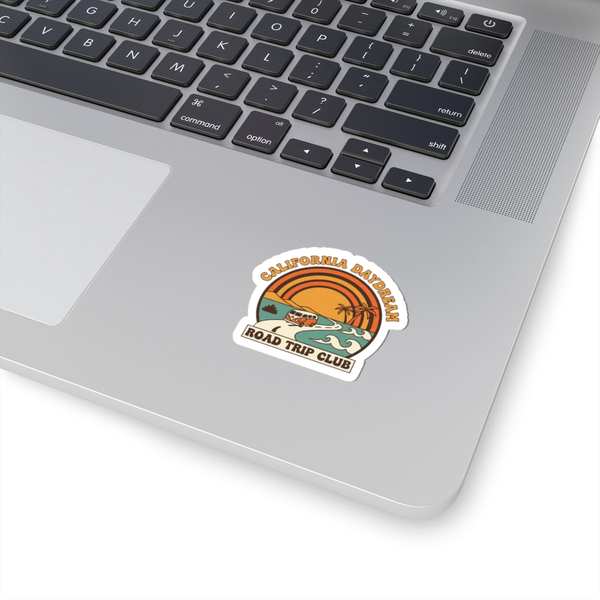 California Daydream Road Trip Sticker | 70s Sunset, Retro Palm Postcard
