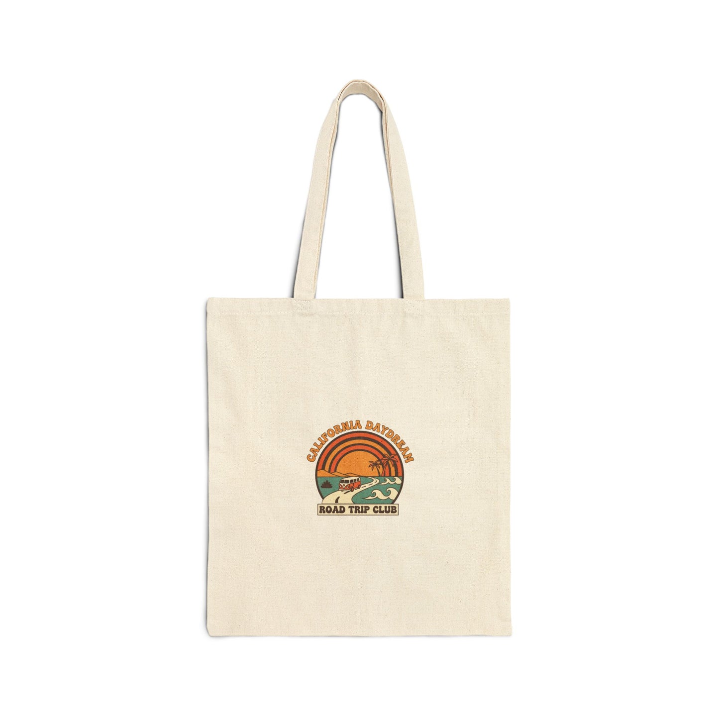 California Road Trip Tote | 70s Sunset Retro Surf Palm, Golden Hour Postcard
