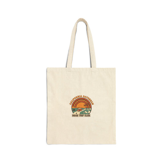California Road Trip Tote | 70s Sunset Retro Surf Palm, Golden Hour Postcard