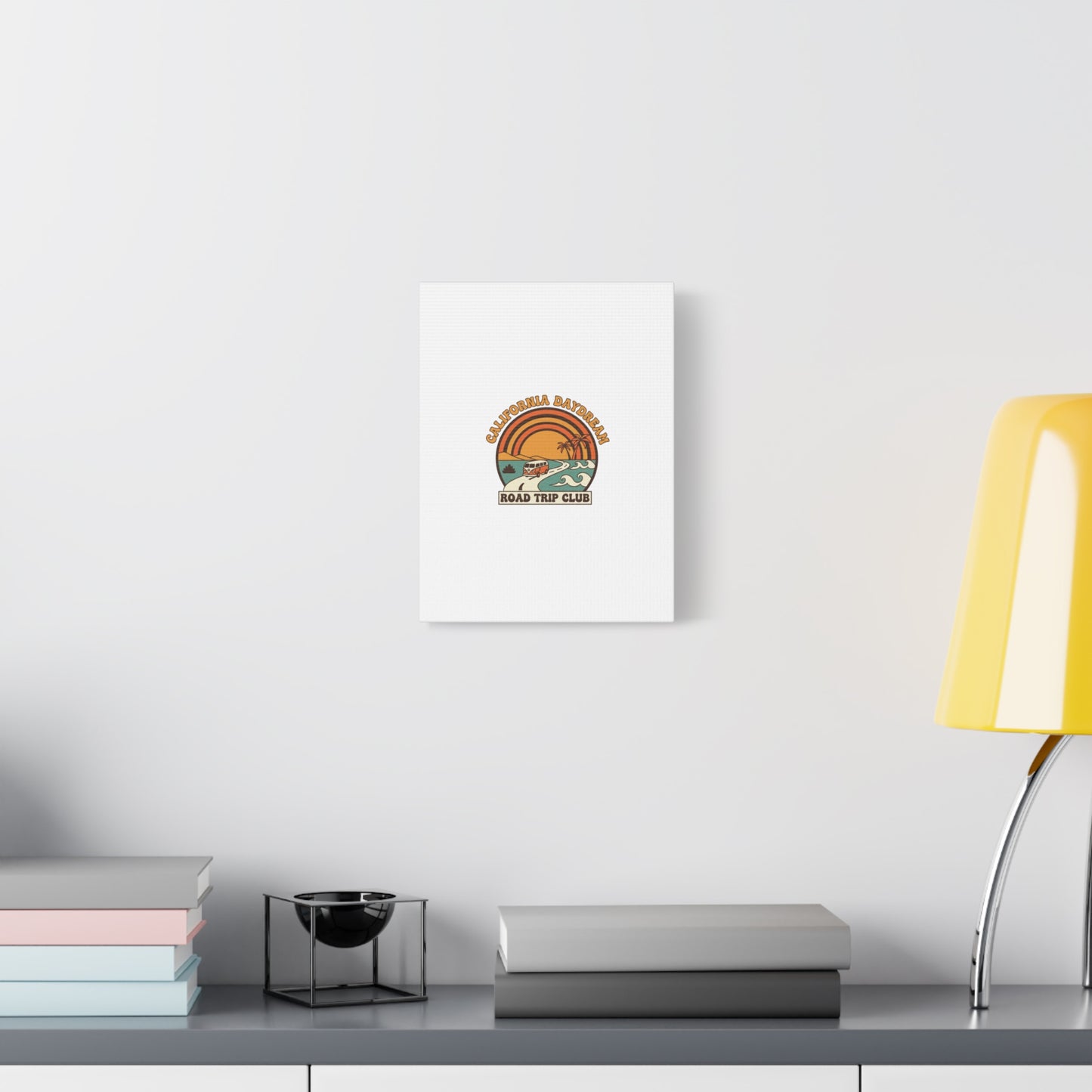 California Daydream Road Trip Club Canvas | 70s Sunset Retro Palm Poster