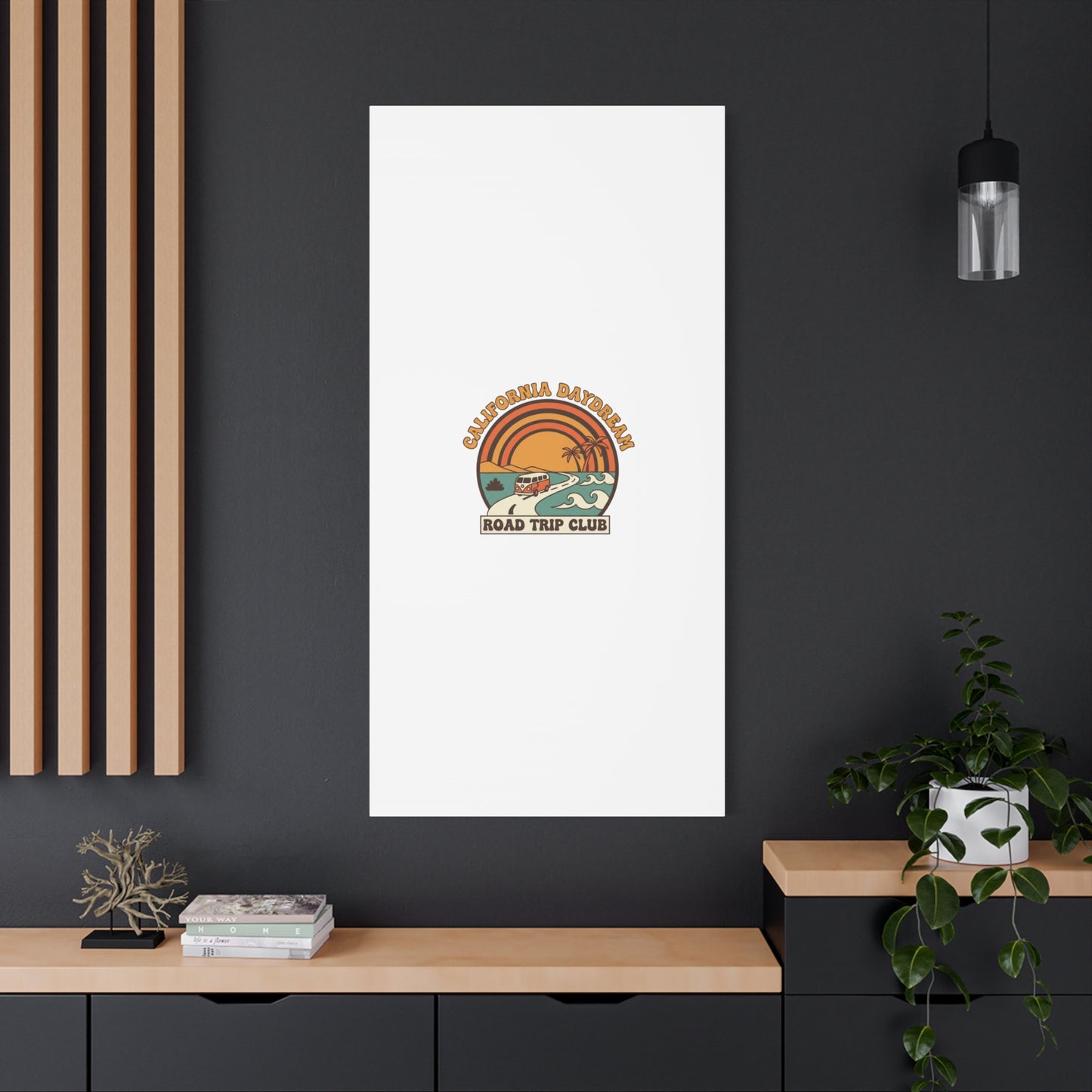 California Daydream Road Trip Club Canvas | 70s Sunset Retro Palm Poster