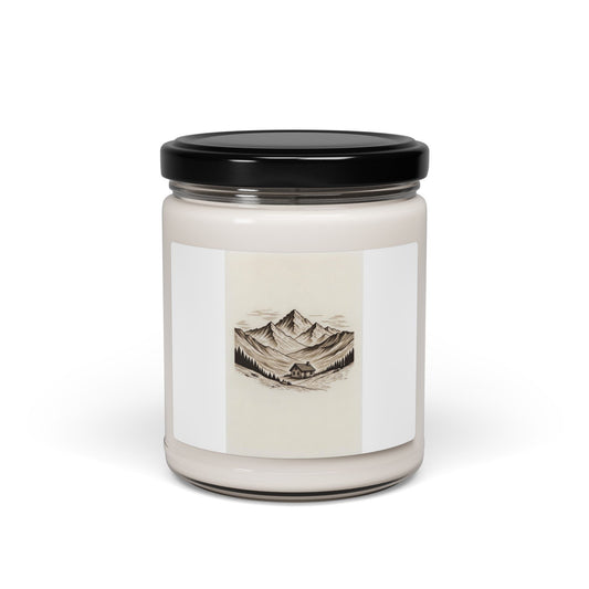Mountain Cabin Scented Soy Candle — 9oz Rustic Woodland Fragrance Gift for your soulmate
