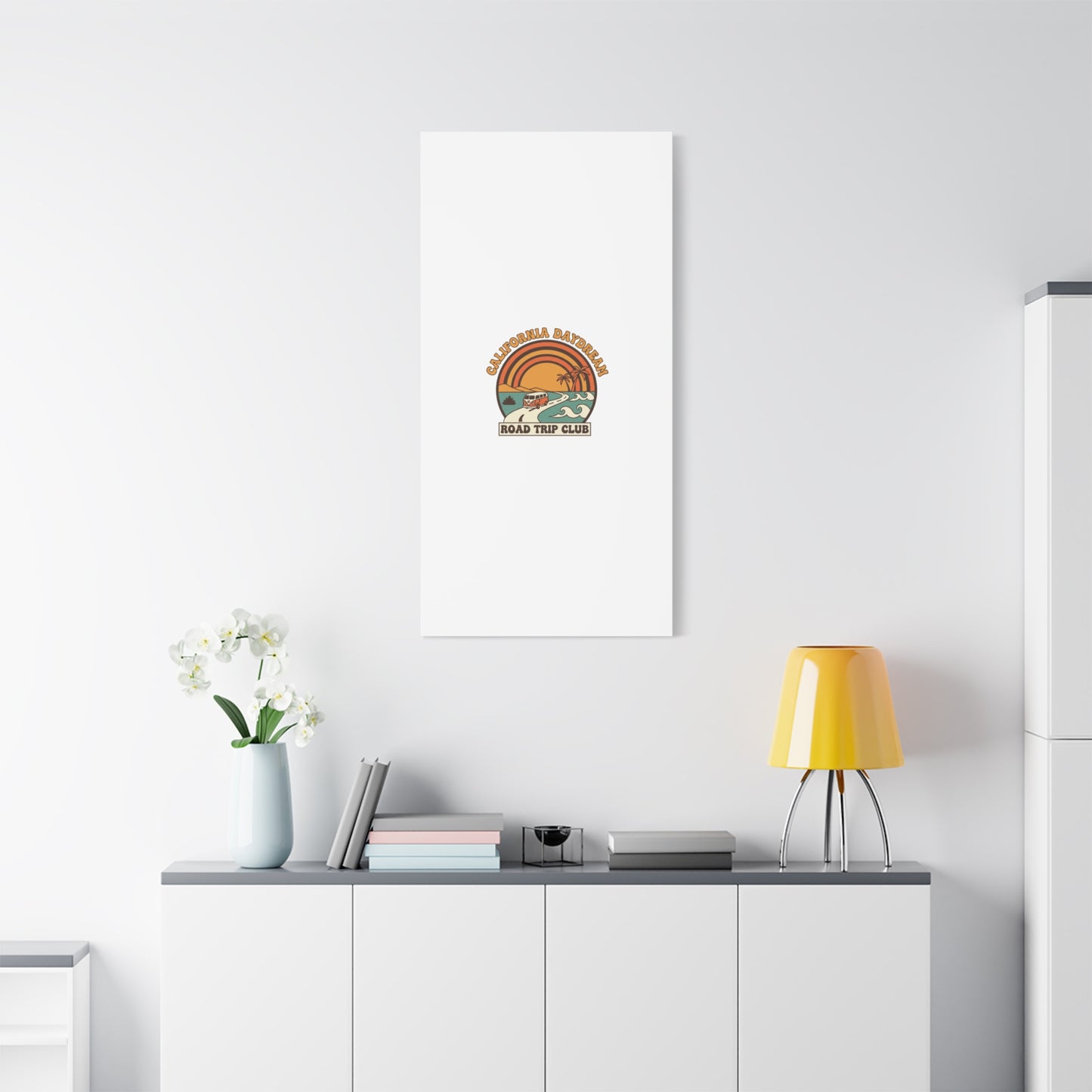 California Daydream Road Trip Club Canvas | 70s Sunset Retro Palm Poster