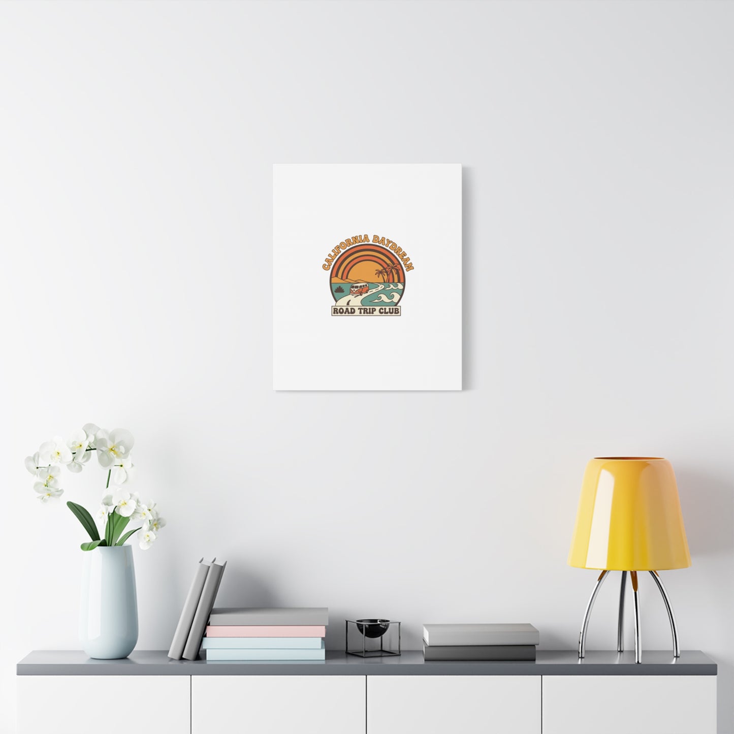California Daydream Road Trip Club Canvas | 70s Sunset Retro Palm Poster