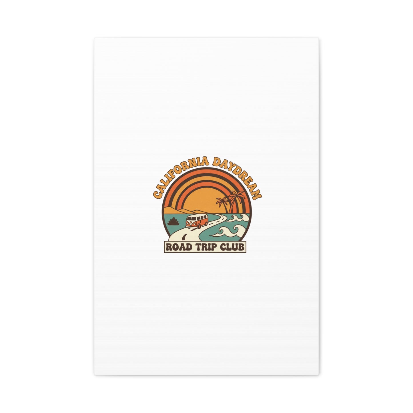 California Daydream Road Trip Club Canvas | 70s Sunset Retro Palm Poster