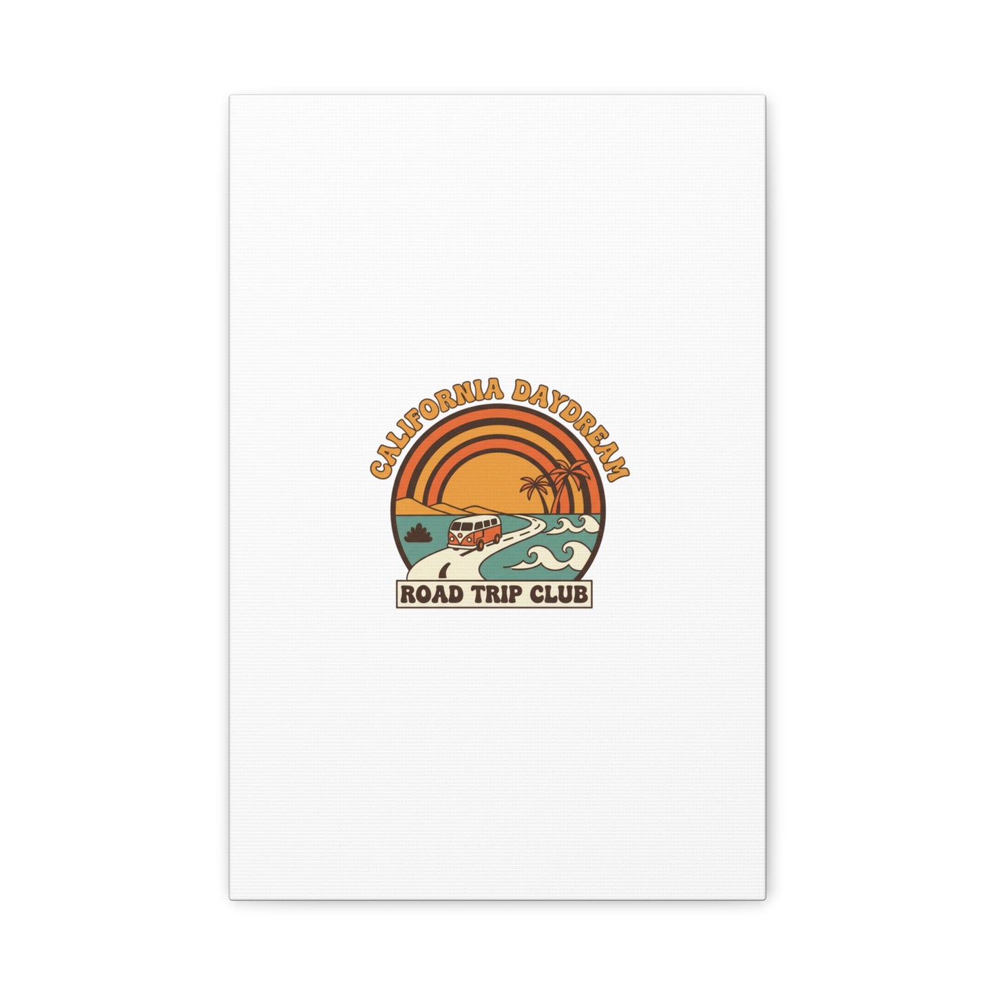 California Daydream Road Trip Club Canvas | 70s Sunset Retro Palm Poster