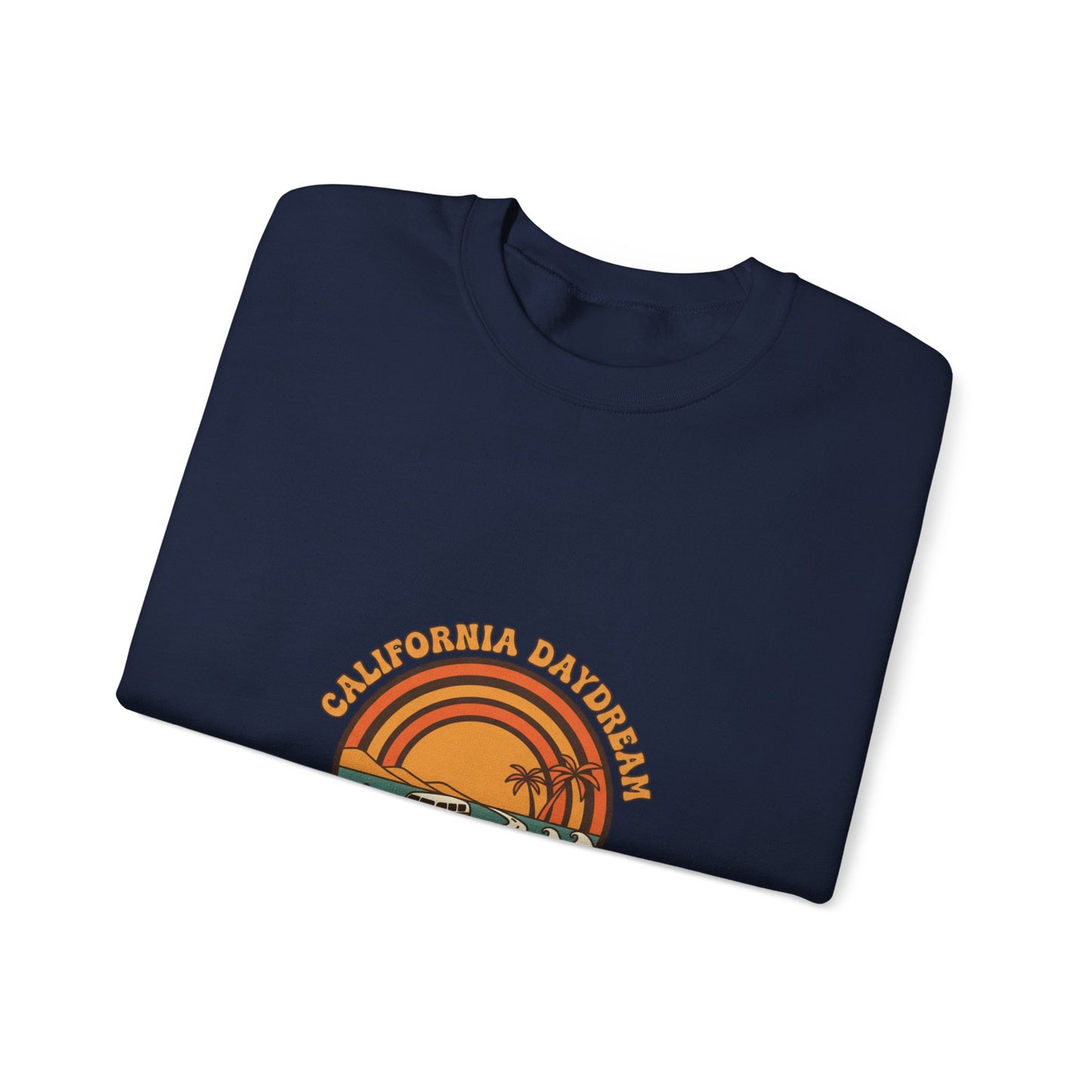 California Road Trip Club Crewneck Sweatshirt | 70s Sunset Retro Surf Graphic