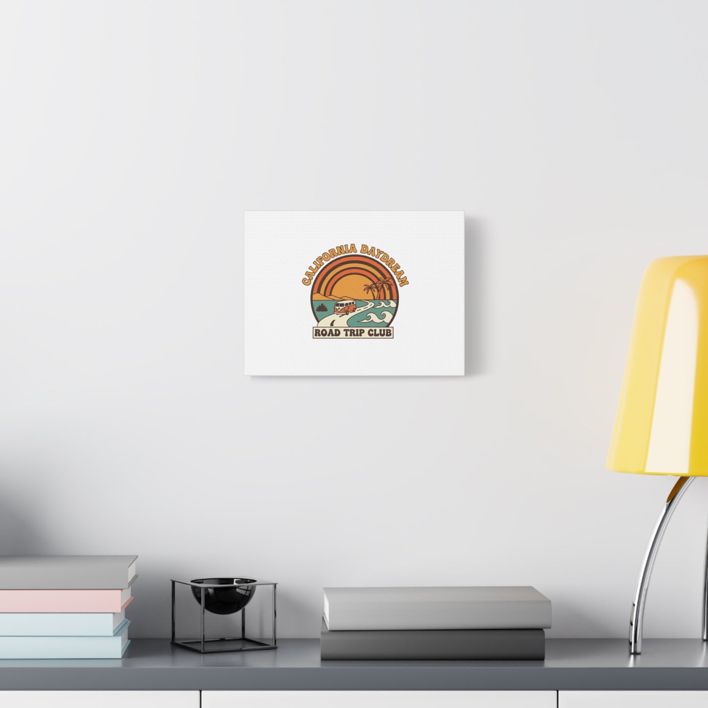 California Daydream Road Trip Club Canvas | 70s Sunset Retro Palm Poster