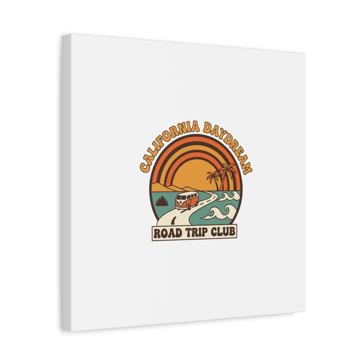 California Daydream Road Trip Club Canvas | 70s Sunset Retro Palm Poster