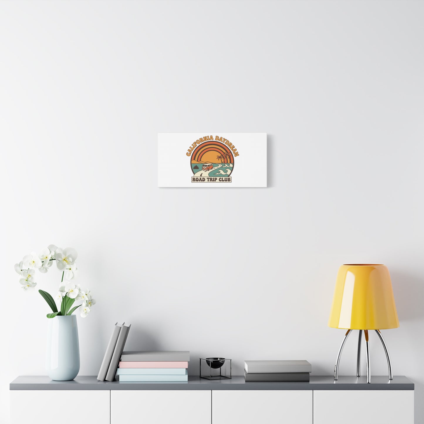 California Daydream Road Trip Club Canvas | 70s Sunset Retro Palm Poster