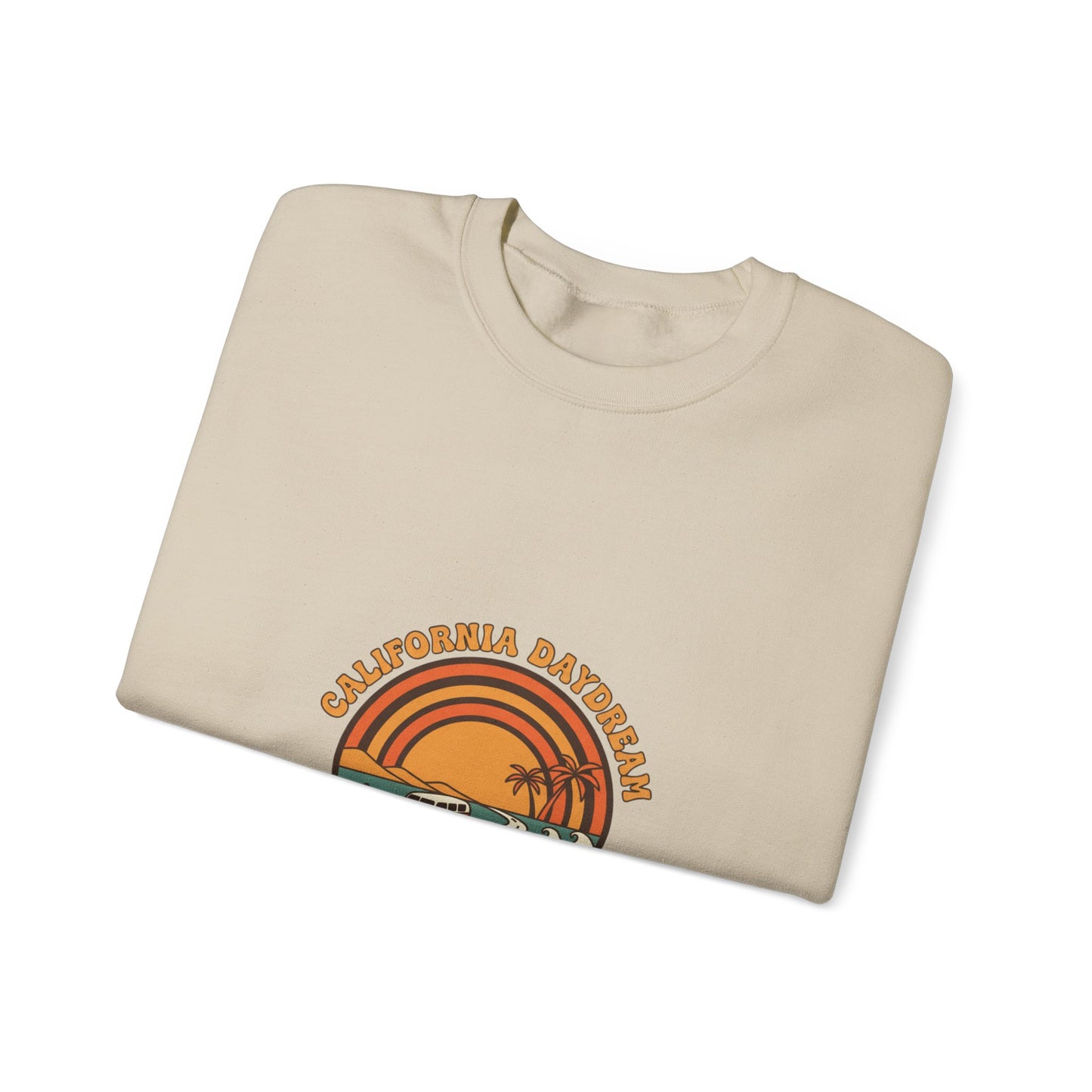 California Road Trip Club Crewneck Sweatshirt | 70s Sunset Retro Surf Graphic