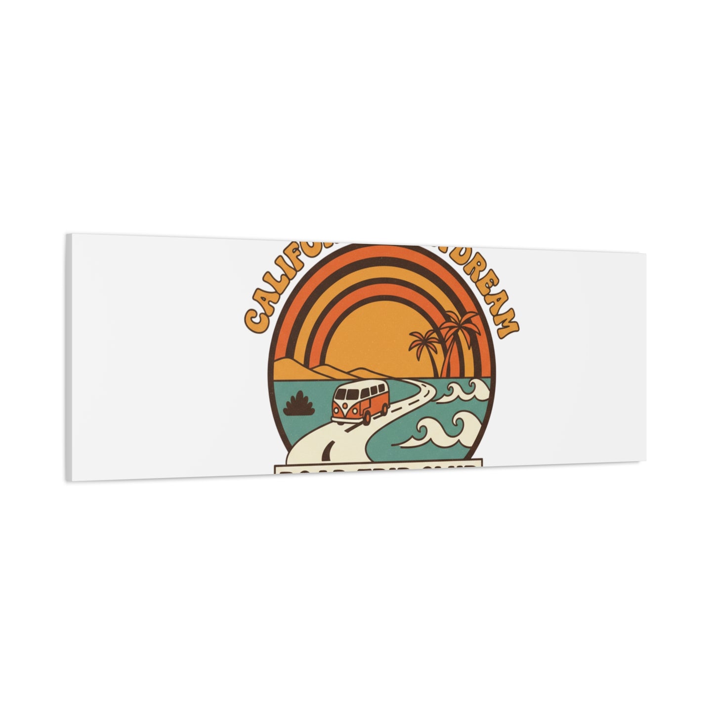 California Daydream Road Trip Club Canvas | 70s Sunset Retro Palm Poster