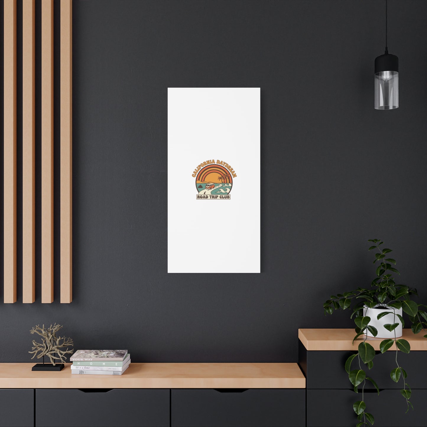 California Daydream Road Trip Club Canvas | 70s Sunset Retro Palm Poster