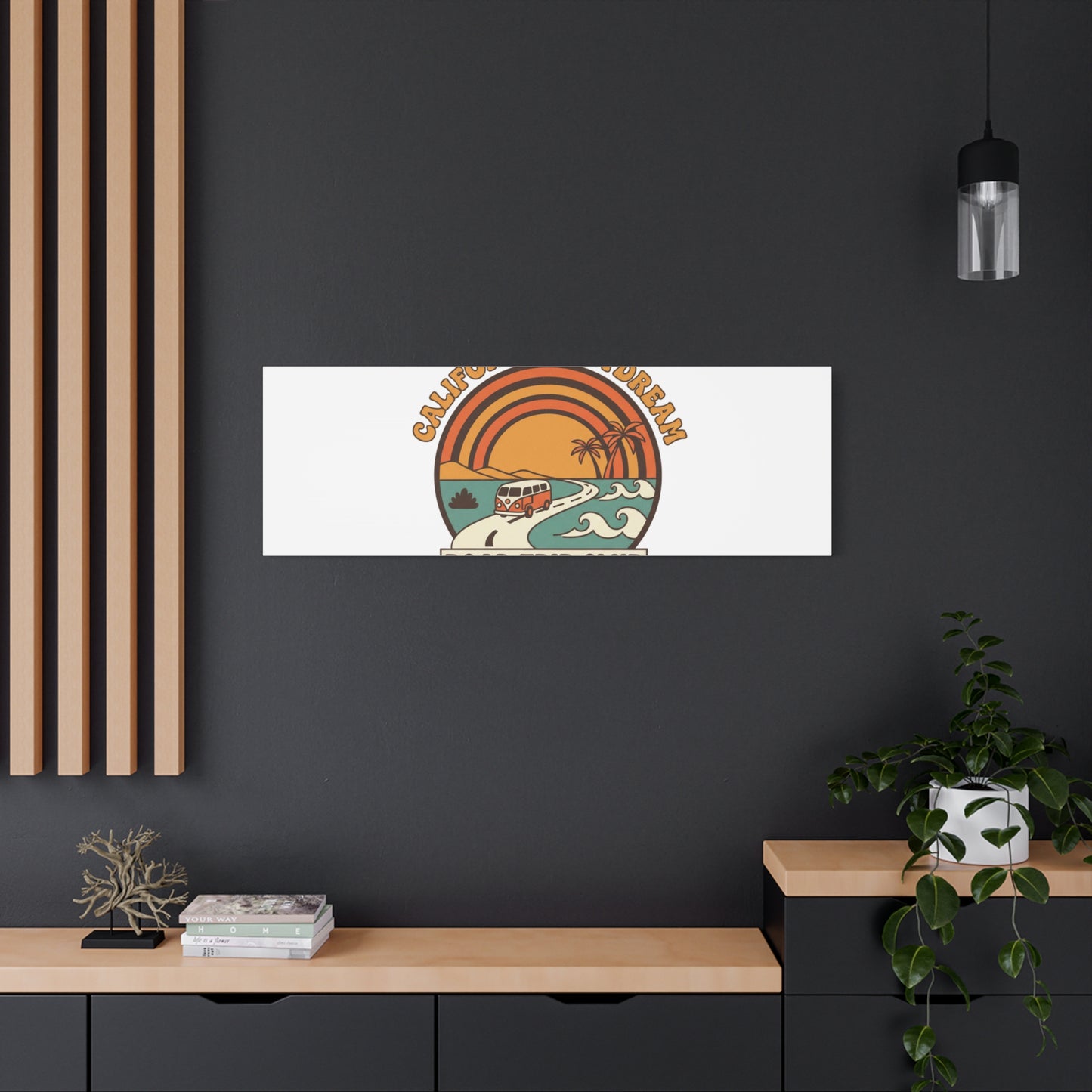 California Daydream Road Trip Club Canvas | 70s Sunset Retro Palm Poster
