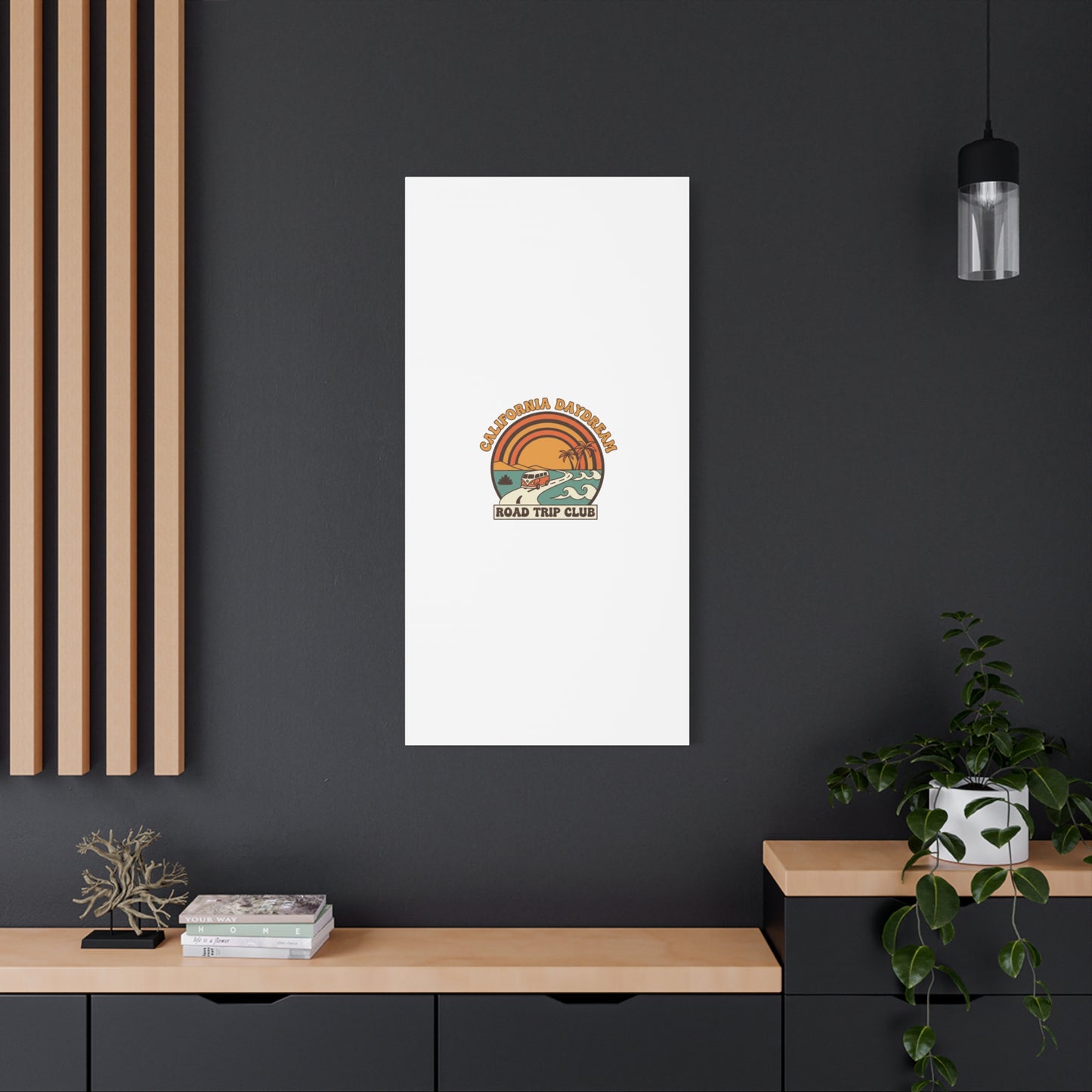 California Daydream Road Trip Club Canvas | 70s Sunset Retro Palm Poster