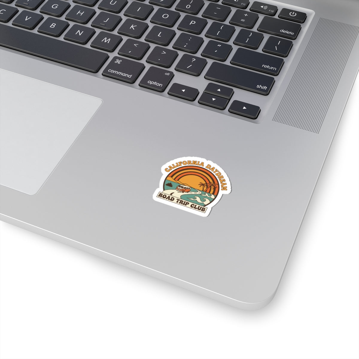 California Daydream Road Trip Sticker | 70s Sunset, Retro Palm Postcard