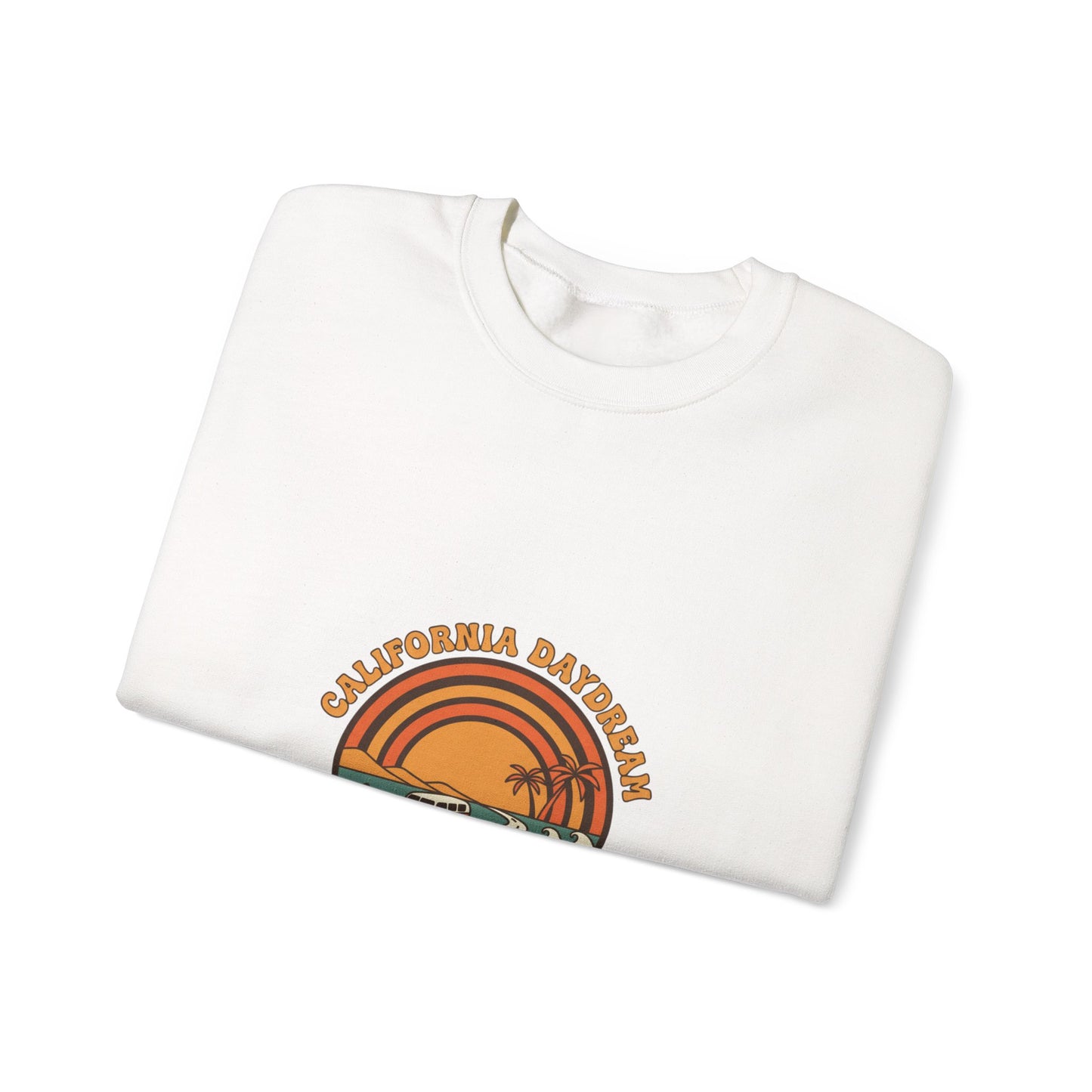 California Road Trip Club Crewneck Sweatshirt | 70s Sunset Retro Surf Graphic