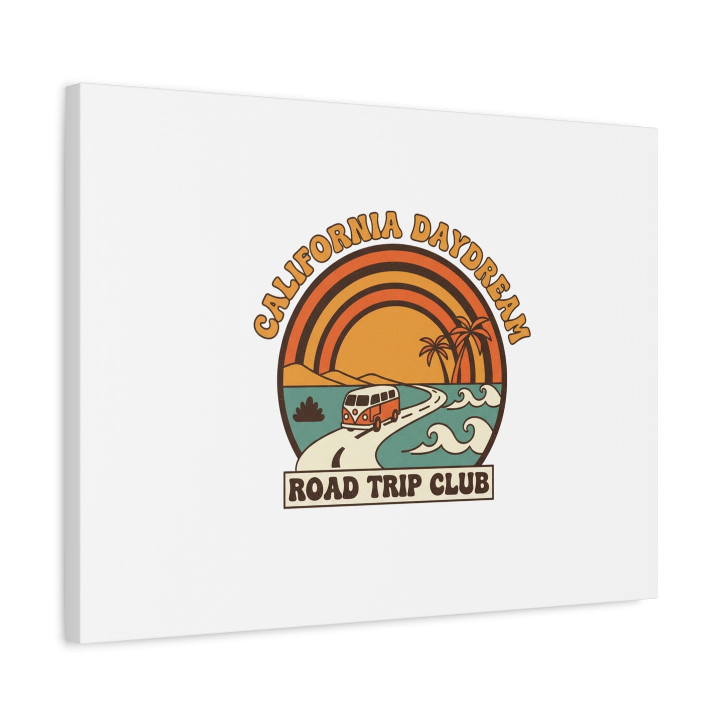 California Daydream Road Trip Club Canvas | 70s Sunset Retro Palm Poster