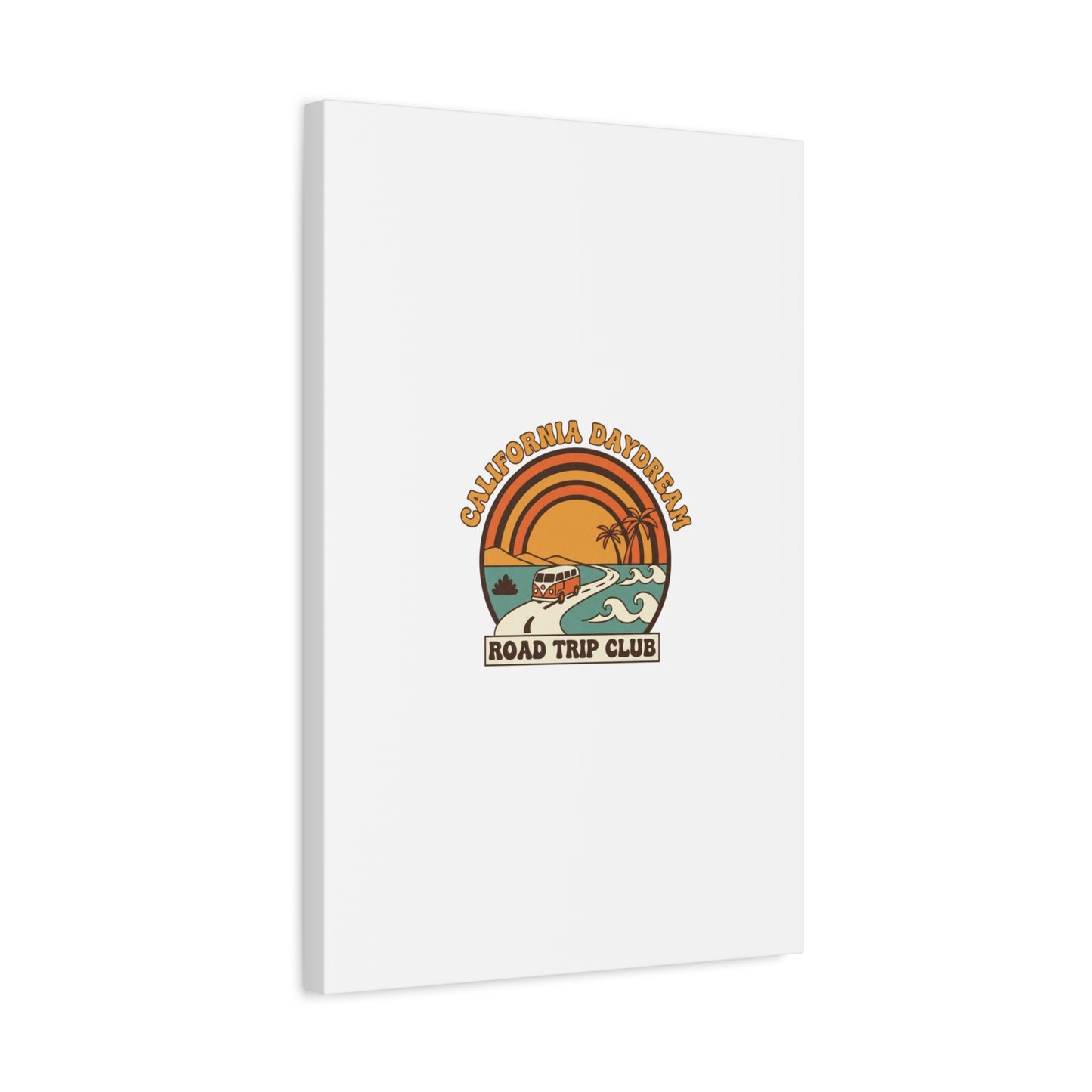 California Daydream Road Trip Club Canvas | 70s Sunset Retro Palm Poster