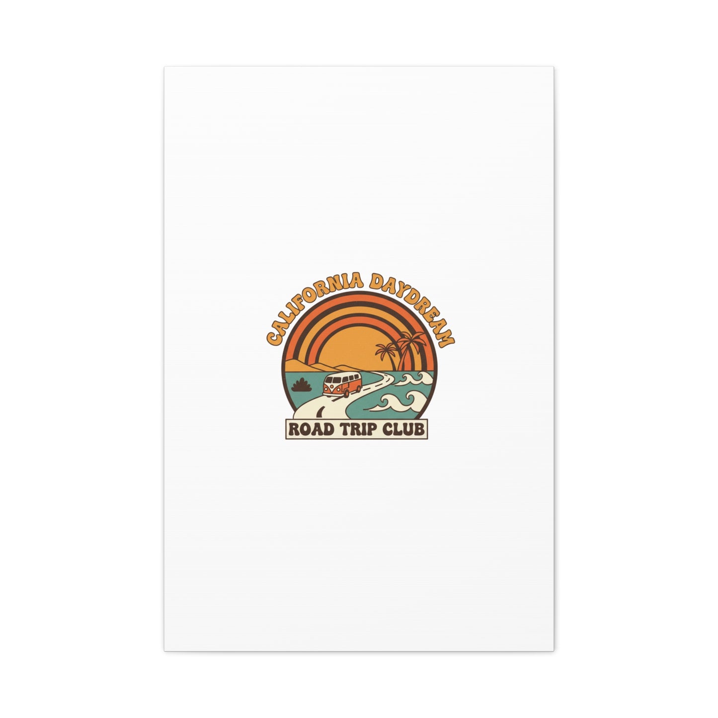 California Daydream Road Trip Club Canvas | 70s Sunset Retro Palm Poster