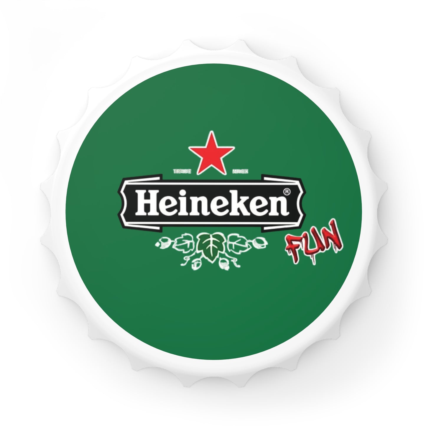 Heineken Fun Bottle Opener - Magnetic Cap Shaped Bar Tool