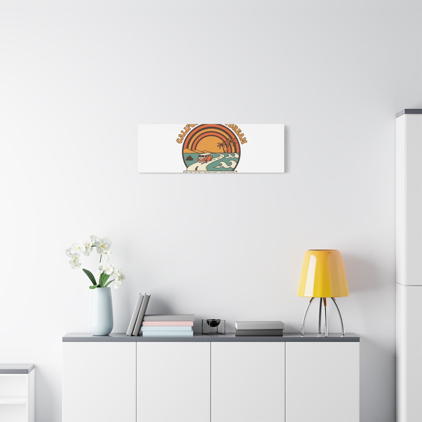 California Daydream Road Trip Club Canvas | 70s Sunset Retro Palm Poster