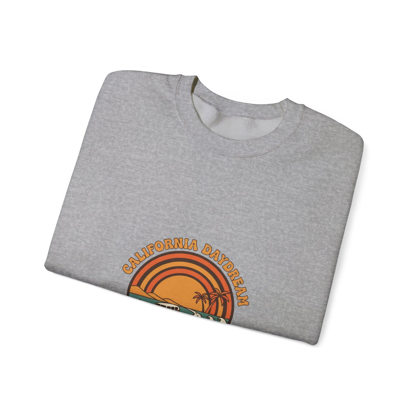 California Road Trip Club Crewneck Sweatshirt | 70s Sunset Retro Surf Graphic