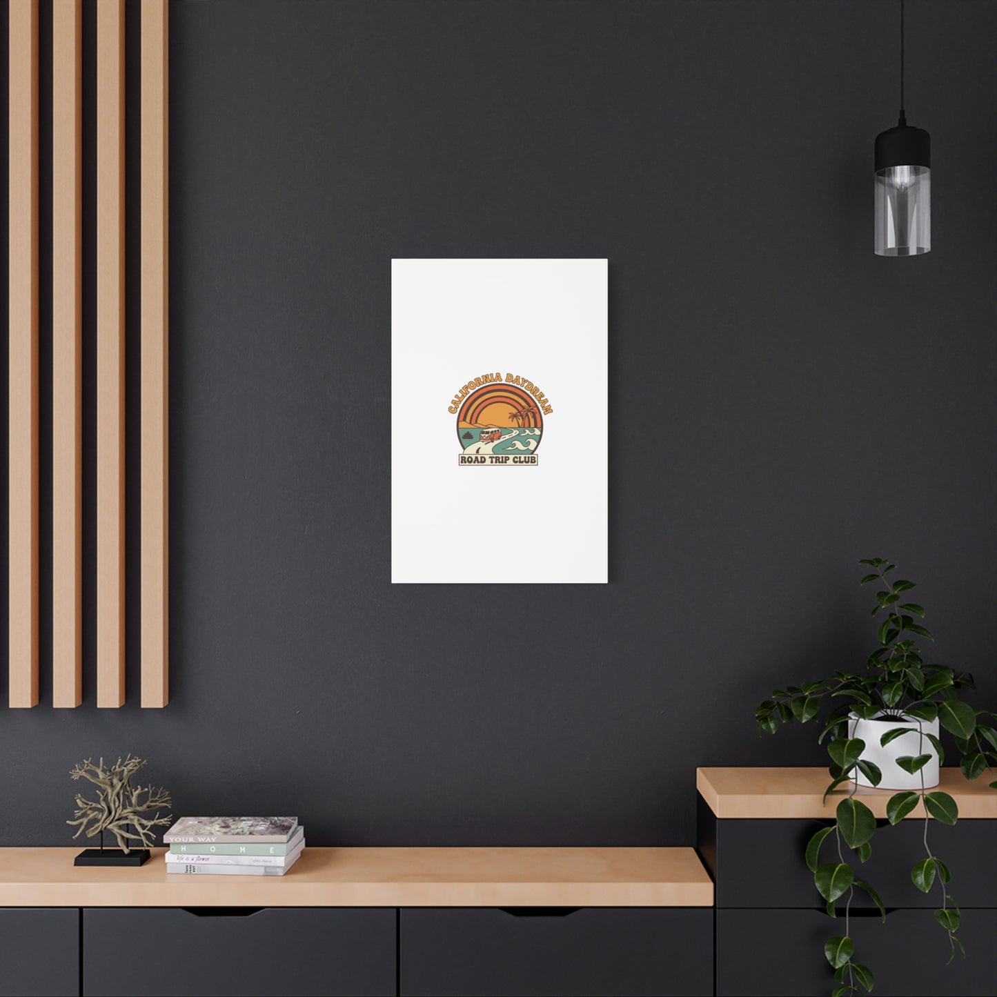 California Daydream Road Trip Club Canvas | 70s Sunset Retro Palm Poster