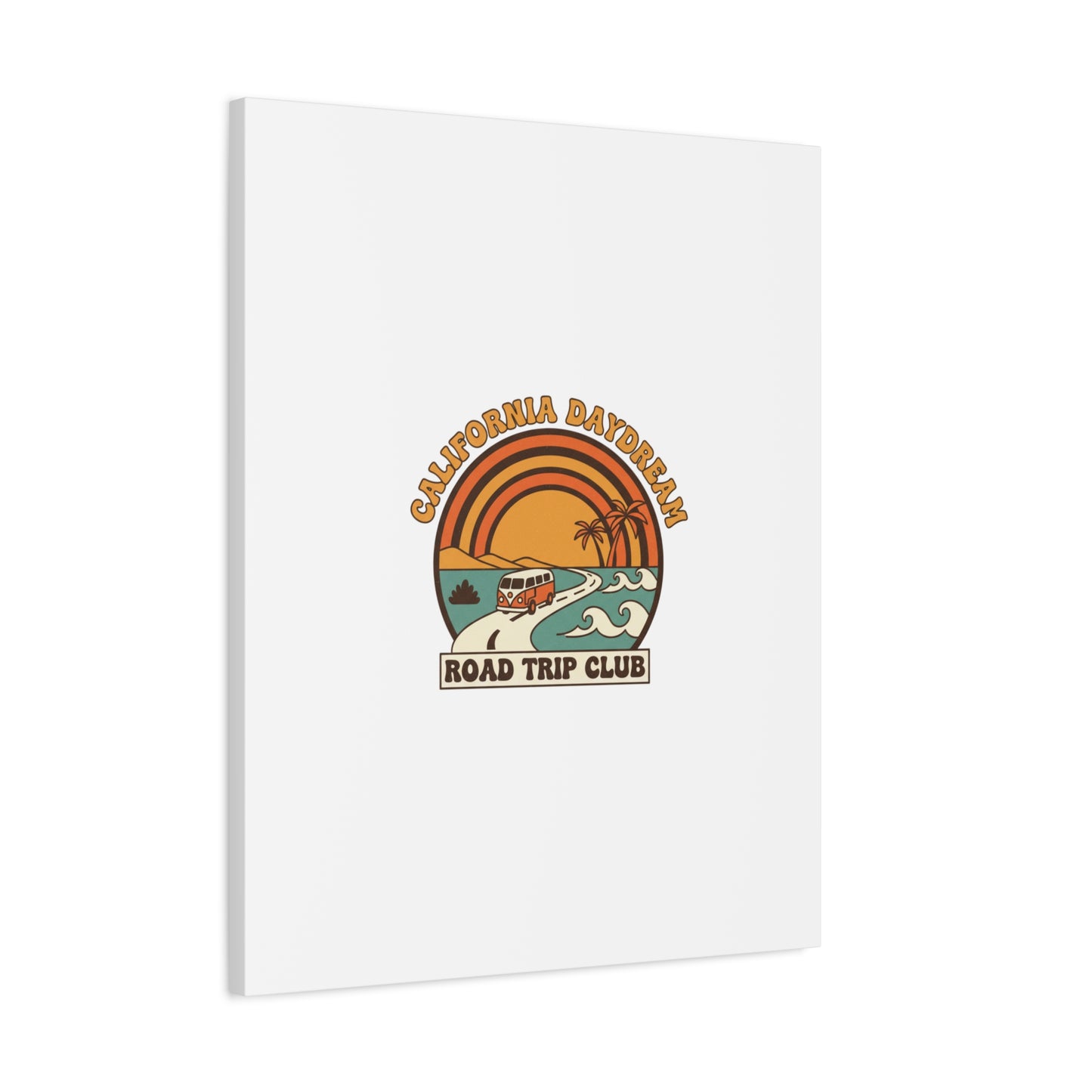 California Daydream Road Trip Club Canvas | 70s Sunset Retro Palm Poster
